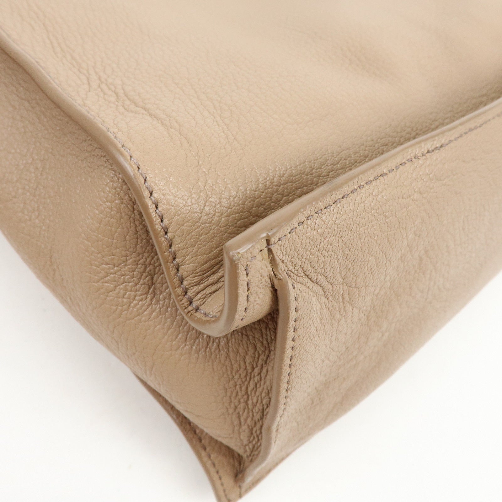 MIU MIU Madras Leather Tote Bag Shoulder Bag Beige RR2012