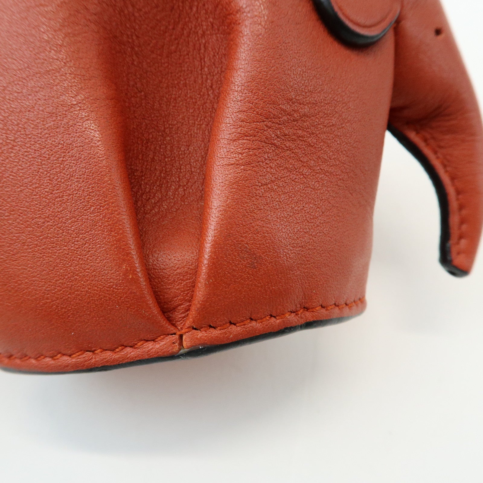 LOEWE Animal Collection Leather Elephant Coin Purse  Orange