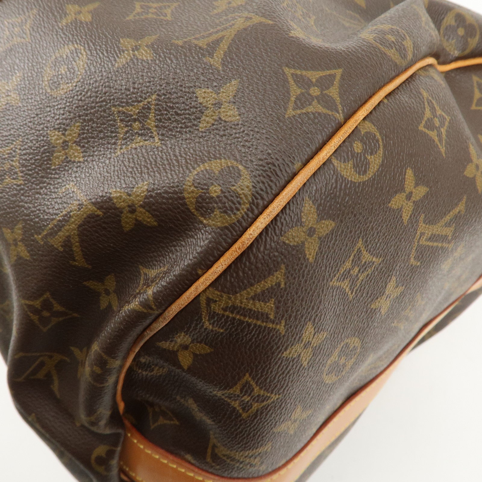 Louis Vuitton Monogram Sac Polochon Boston Bag Brown M41222 Used