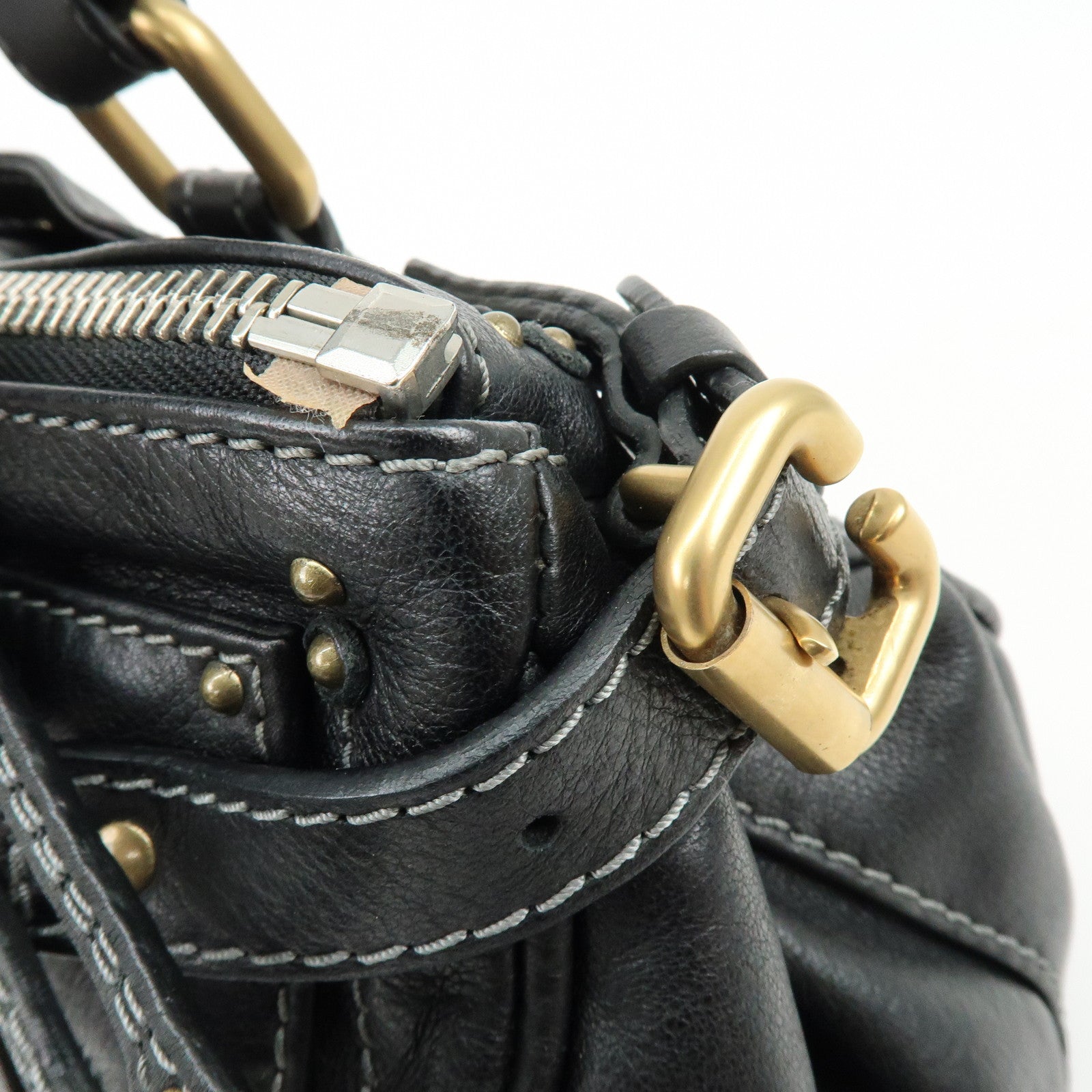 Chloe Paddington Leather Hand Bag Shoulder Bag Black