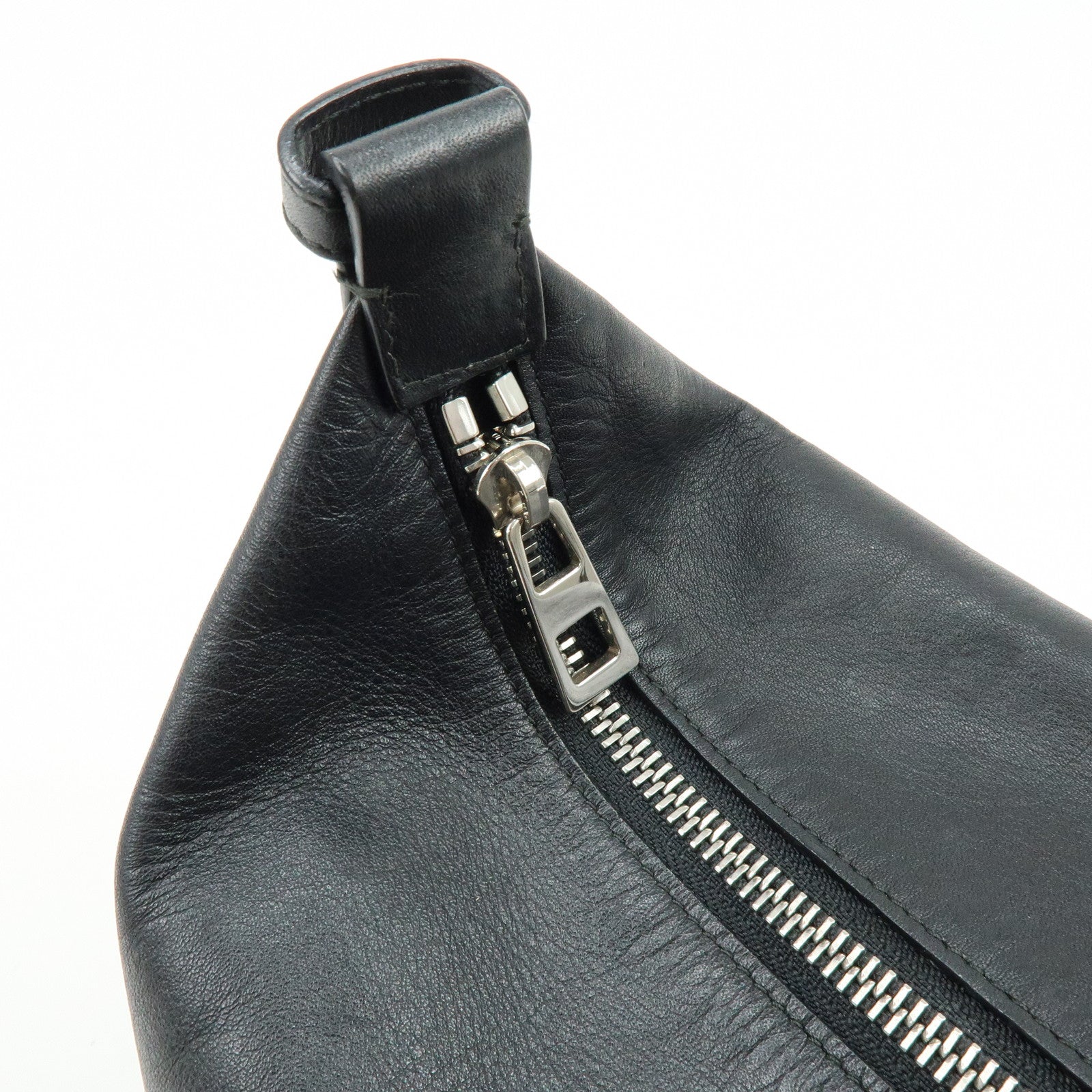 LOEWE Anagram Nappa Leather Hand Bag Pouch Black