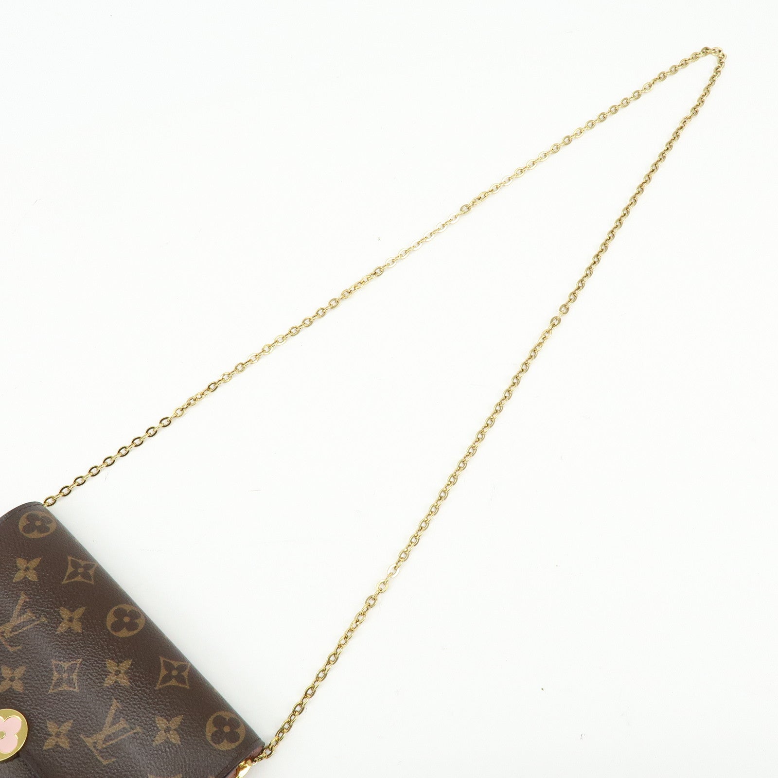 Louis Vuitton Monogram Portefeuille Flore Chain Wallet Pink M67405