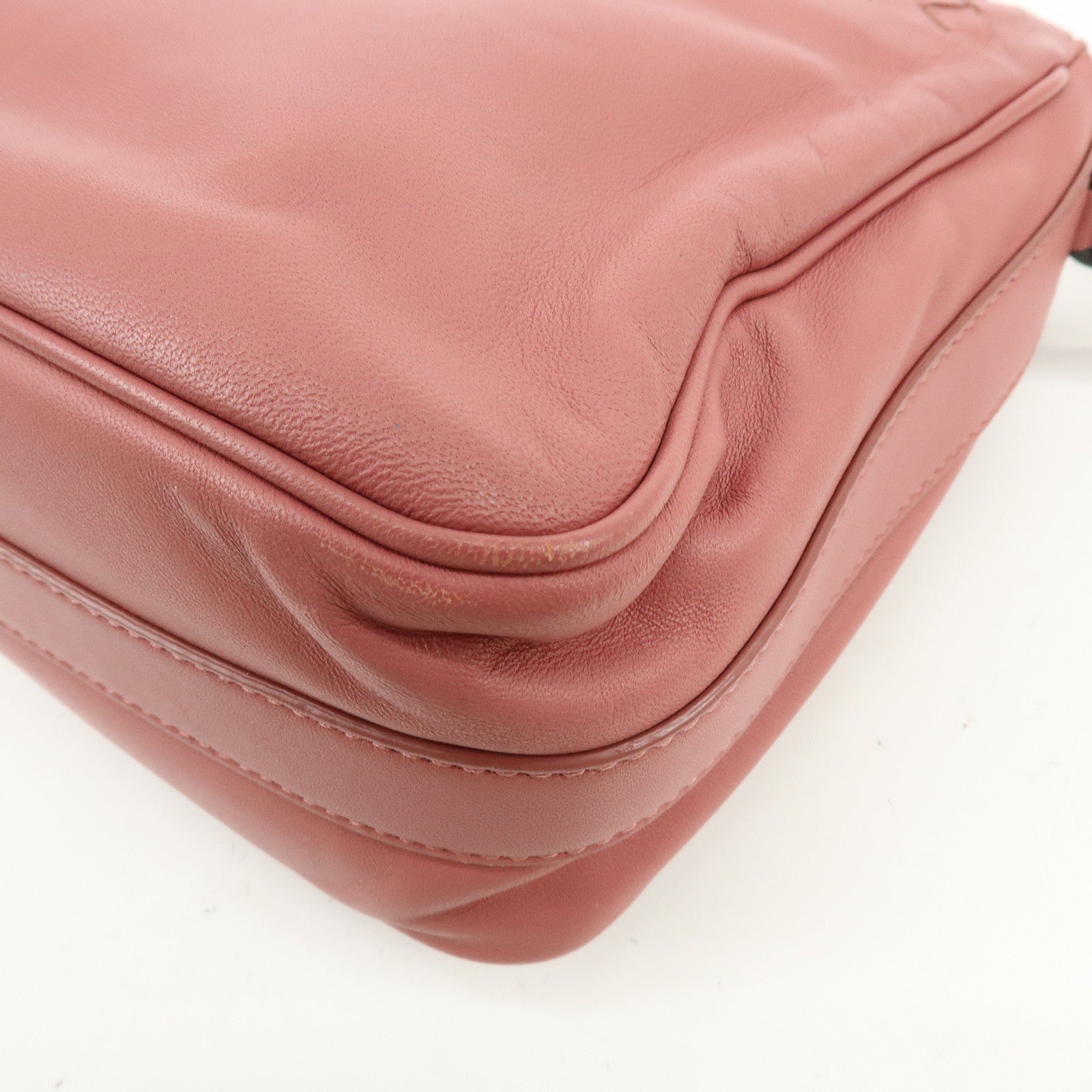 BOTTEGA VENETA Intrecciato Leather Chain Shoulder Bag Pink