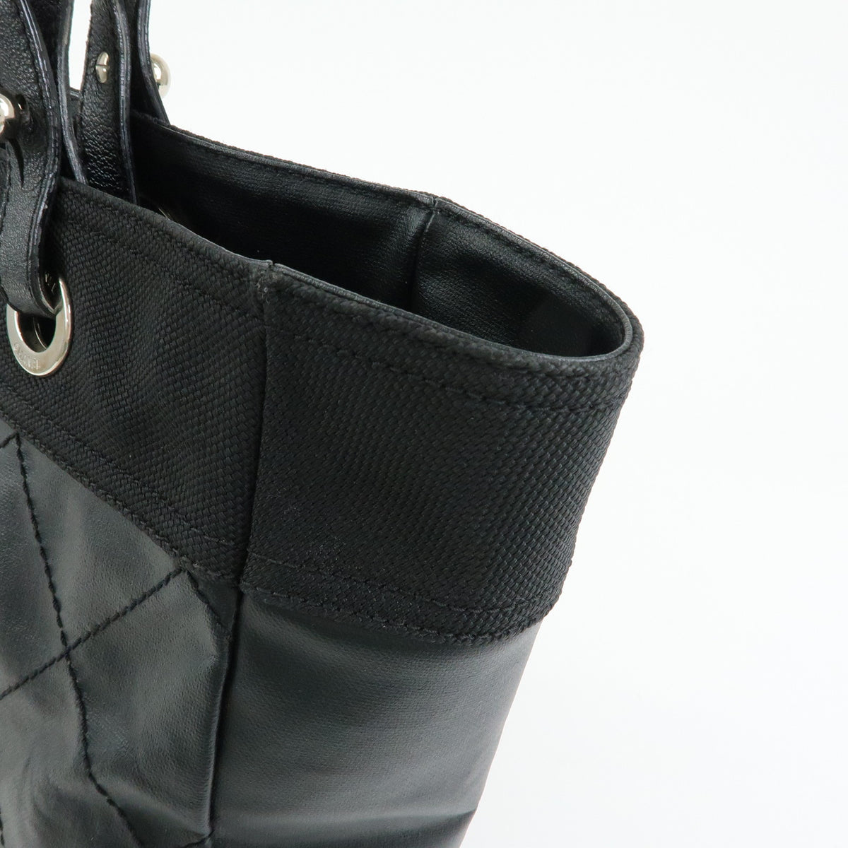 CHANEL Paris Biarritz MM PVC Leather Tote Bag Hand Bag Black A34209