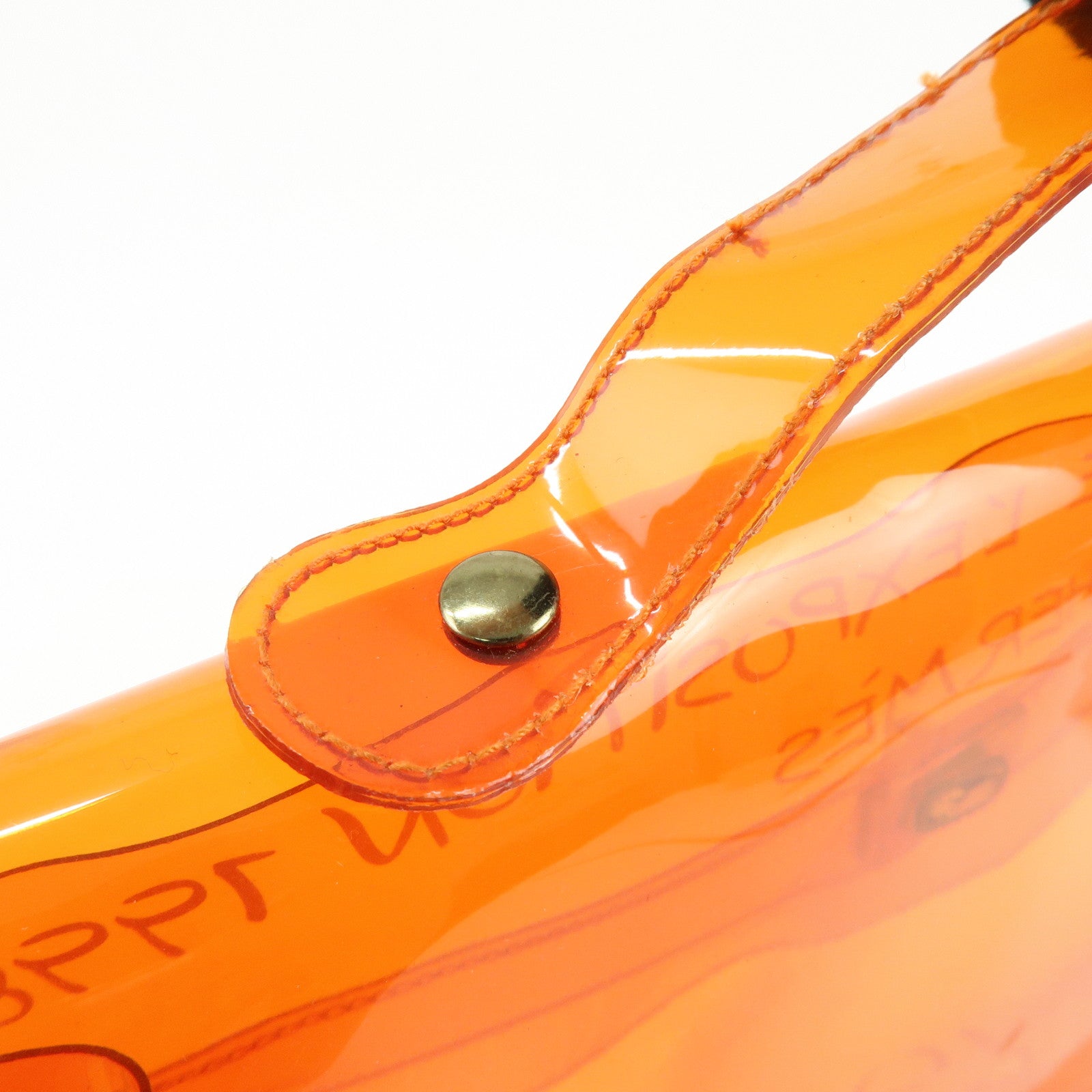 HERMES Kelly Vinyl Hand Bag SOUVENIR DE L'EXPOSITION Orange