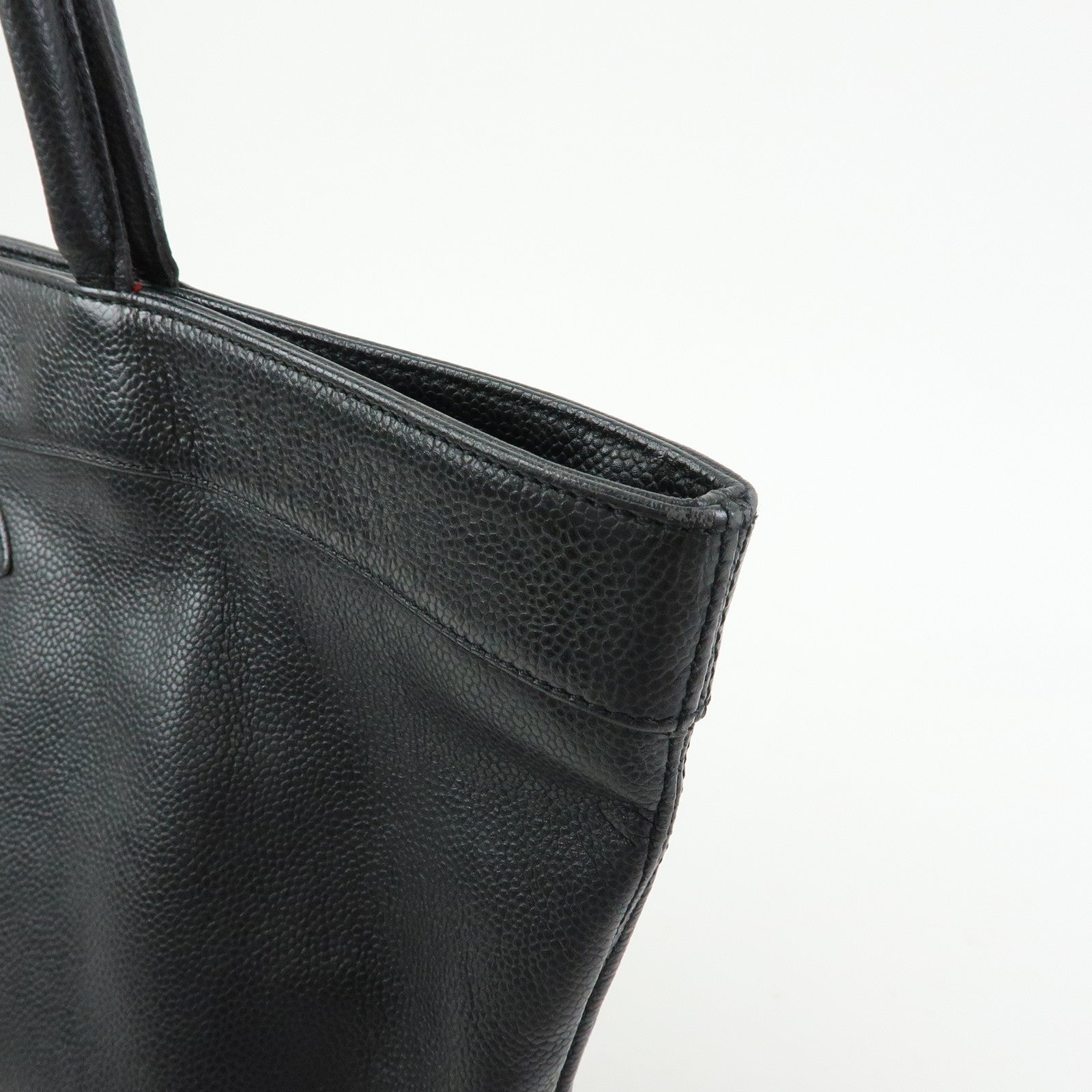 CHANEL COCO Mark Caviarskin Tote Bag Shoulder Bag Black