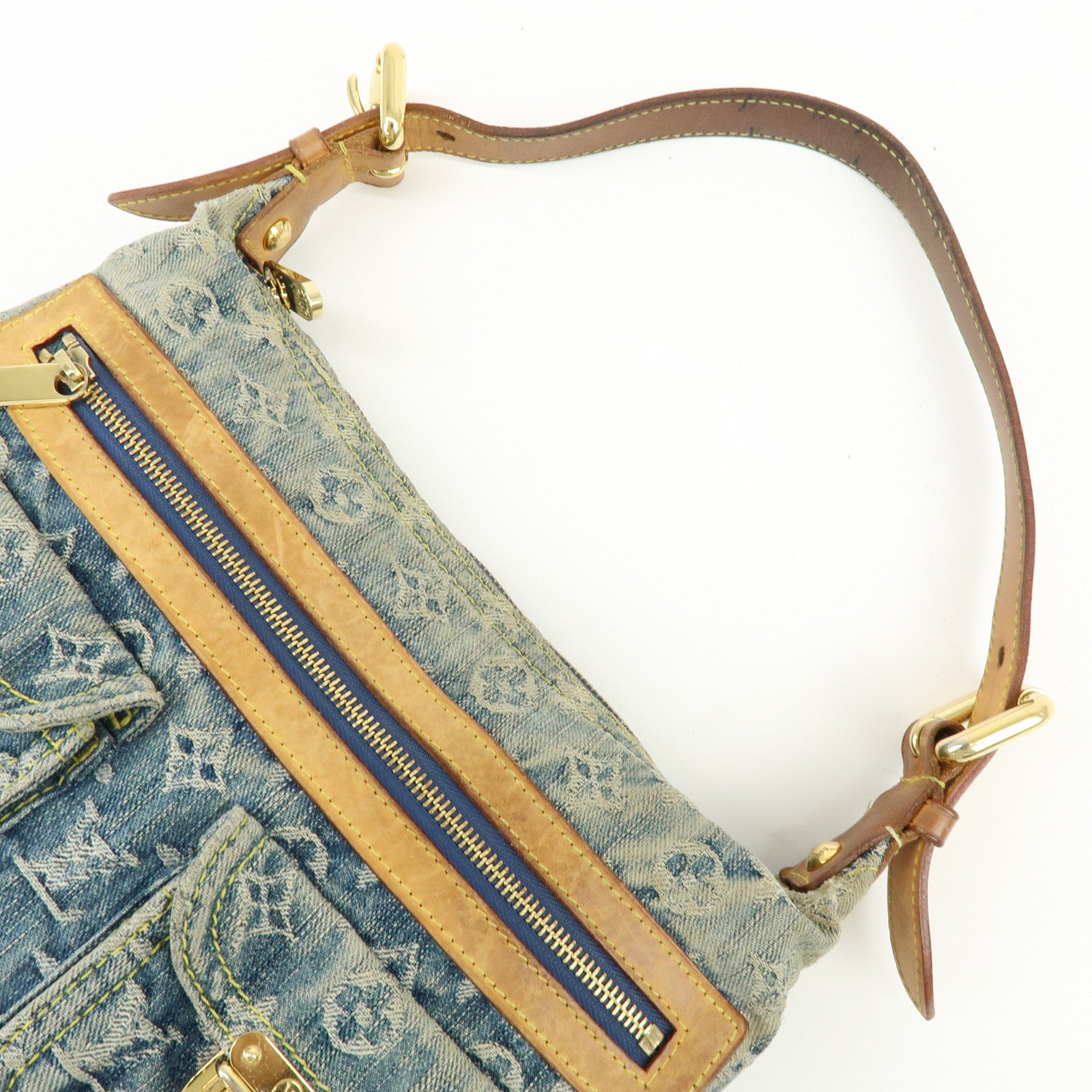 Louis Vuitton Monogram Denim Baggy PM 2Way Bag Shoulder Bag M95049
