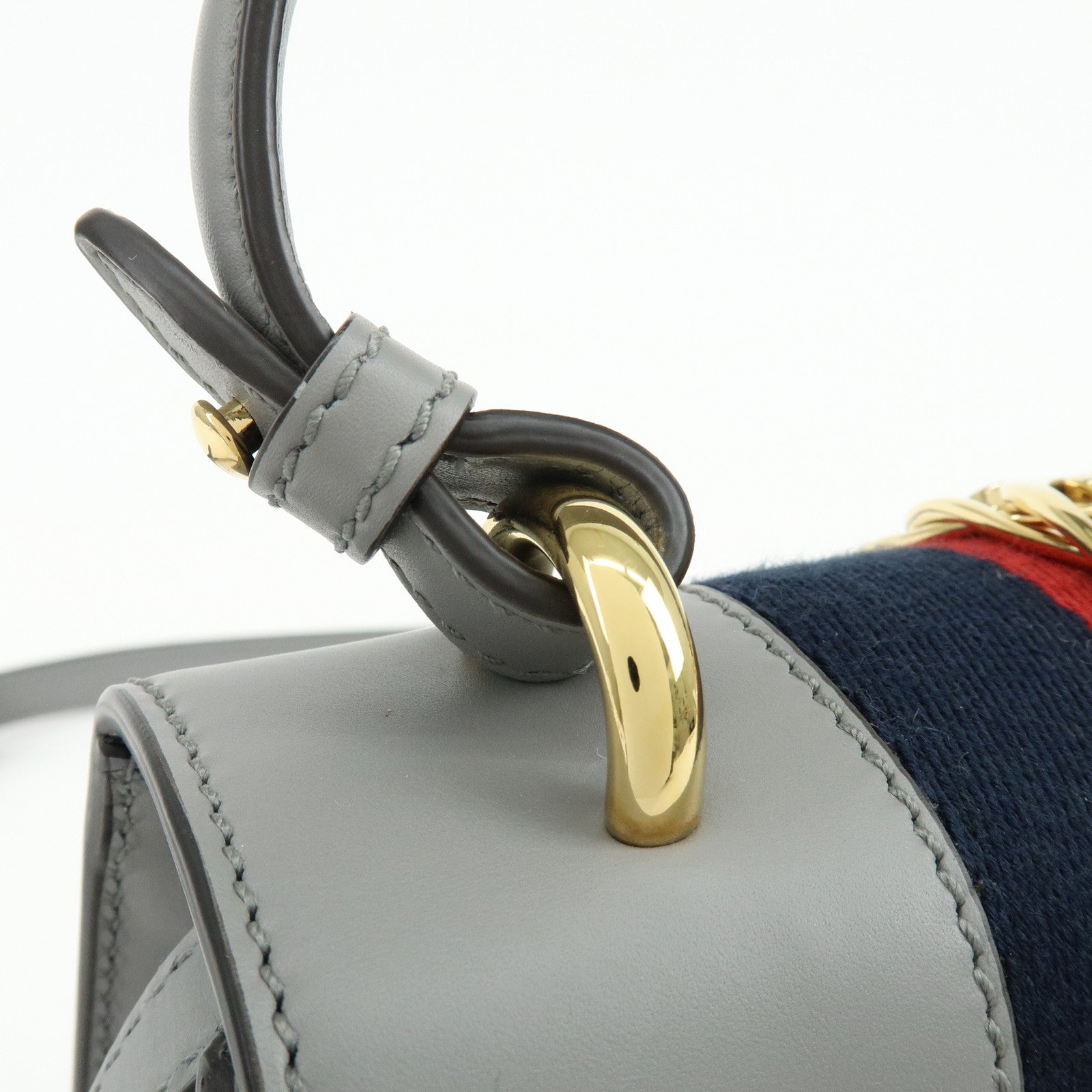 GUCCI Sylvie Sherry Leather 2Way Hand Bag Shoulder Bag Black 470270