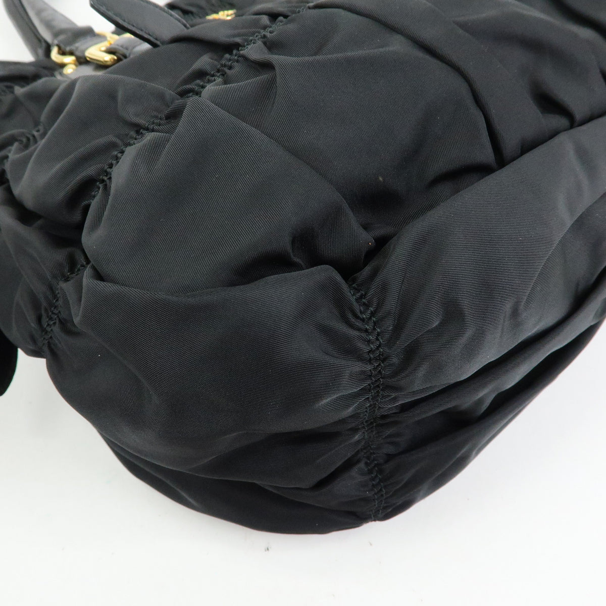 PRADA Nylon Leather TESSUTO GAUFRE 2WAY Tote Shoulder Bag Black BN1792