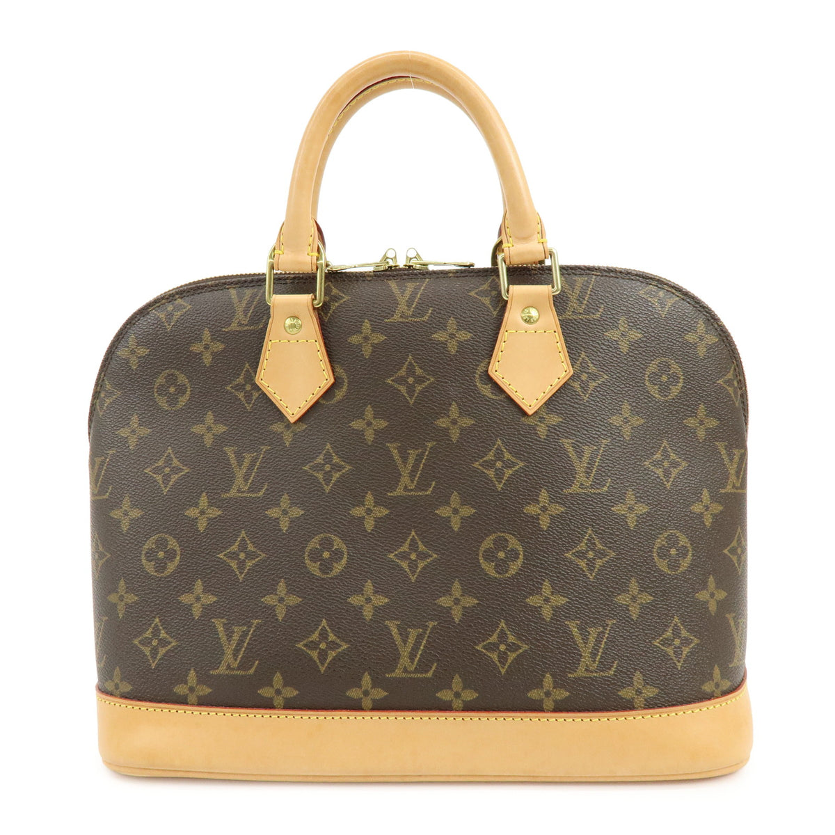 Louis Vuitton Monogram Alma Canvas Leather Hand Bag Brown M51130