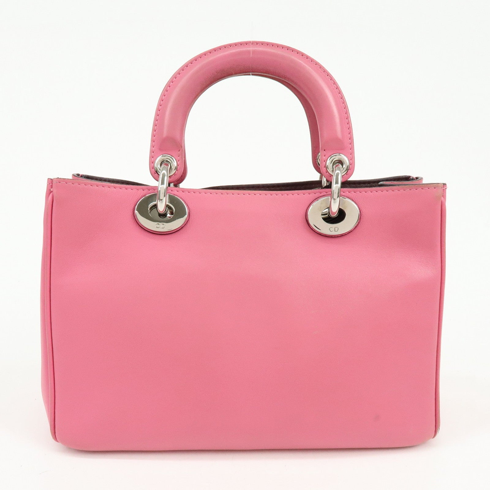 Christian Dior Diorissimo Leather 2Way Bag Hand Bag Shoulder Bag Pink