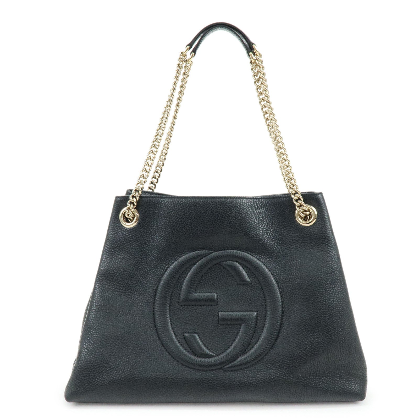 GUCCI SOHO Interlocking G Chain Shoulder Bag Tote Bag Black 536196