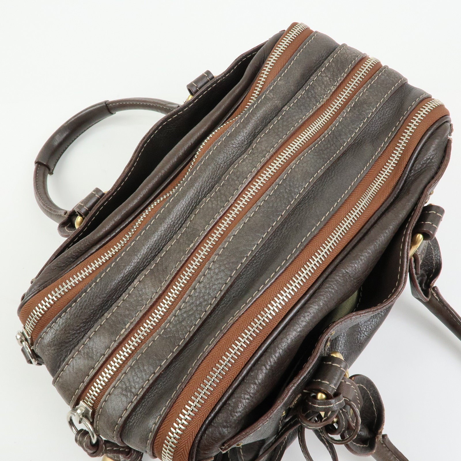 Chloe Paddington Leather Mini Hand Bag Shoulder Bag Brown