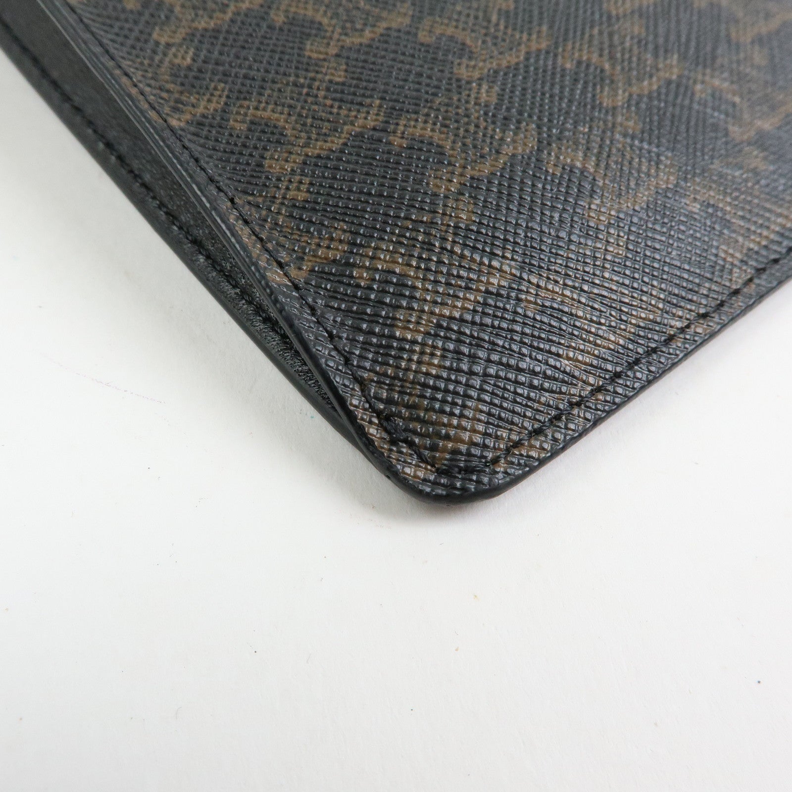 CELINE Triomphe PVC Leahter Mobile Pouch Phone Case Black Brown