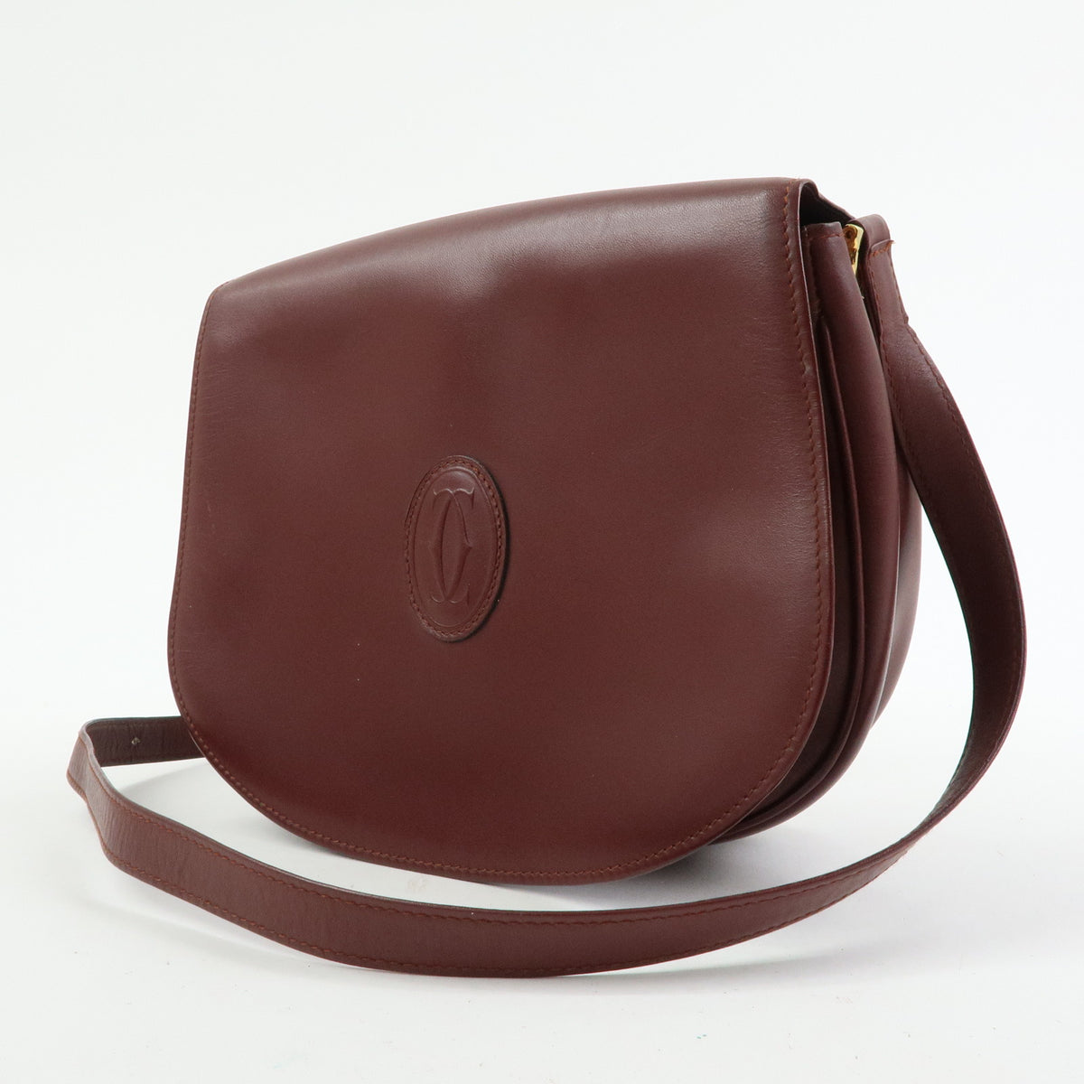 Cartier Must de Cartier Leather Shoulder Bag Crossbody Bag Bordeaux