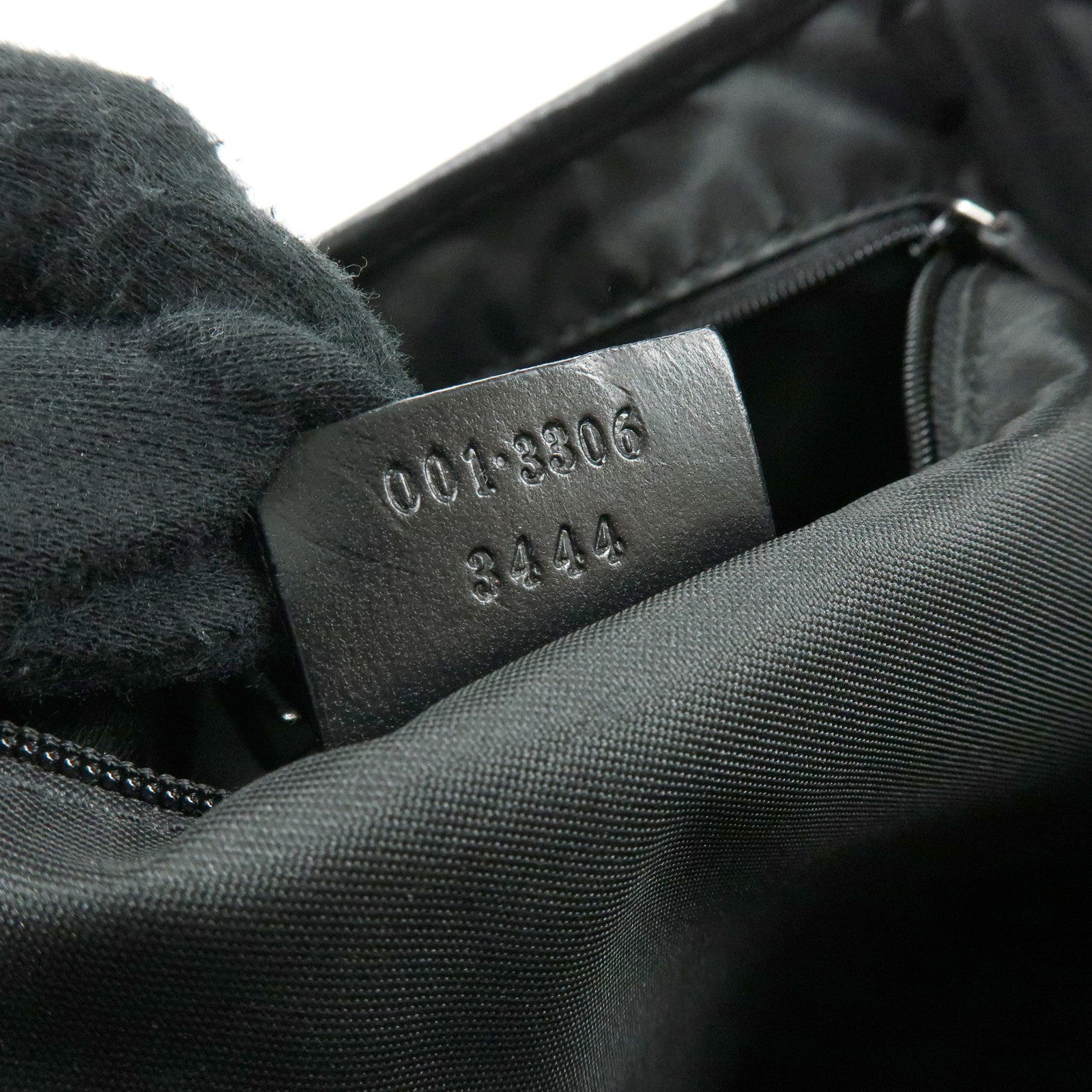 GUCCI Jackie GG Canvas Leather Shoulder Bag Black 001・3306