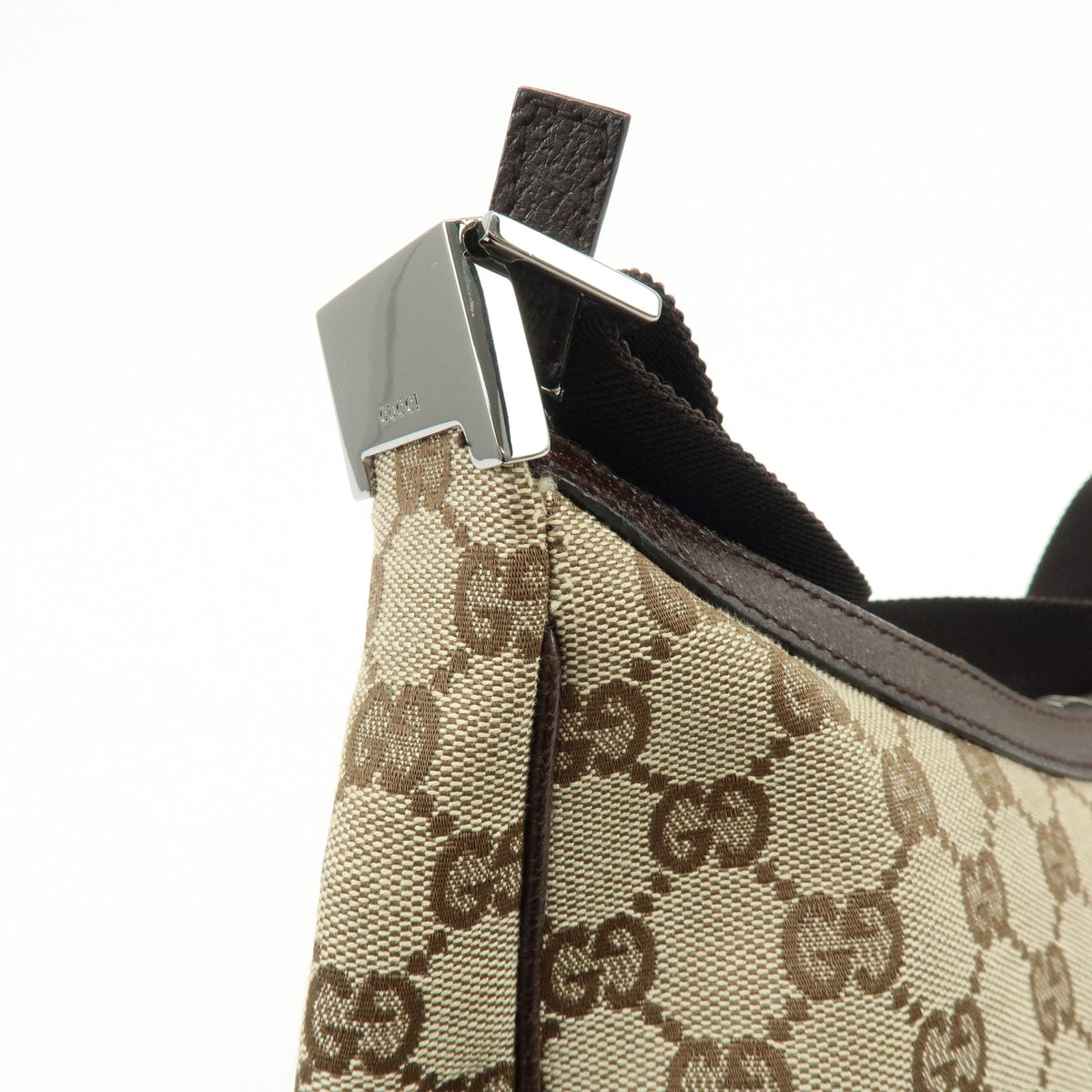 GUCCI GG Canvas Leather Shoulder Bag Hand Bag Brown Beige