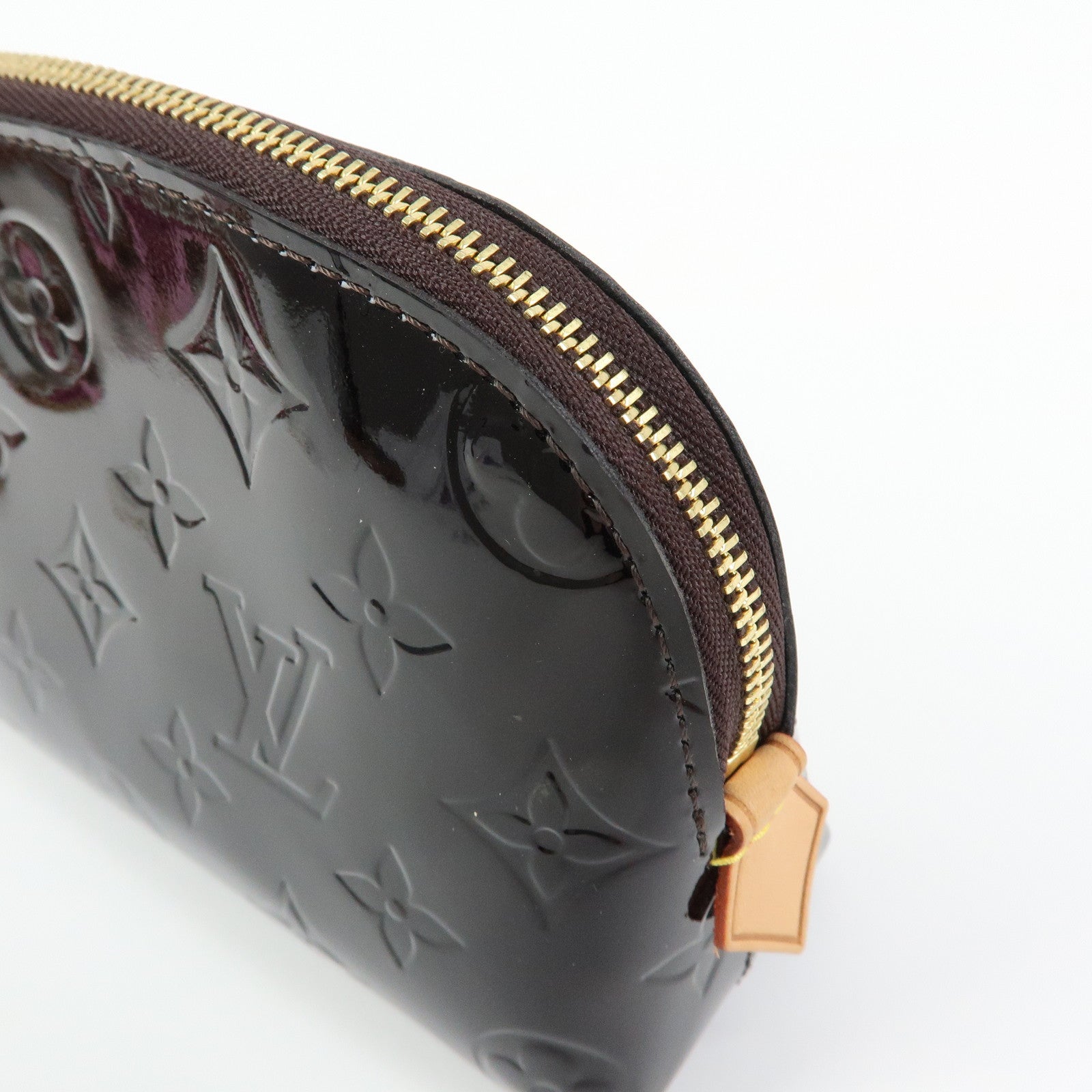 Louis Vuitton Monogram Vernis Pochette Cosmetic Pouch Amarante M91495