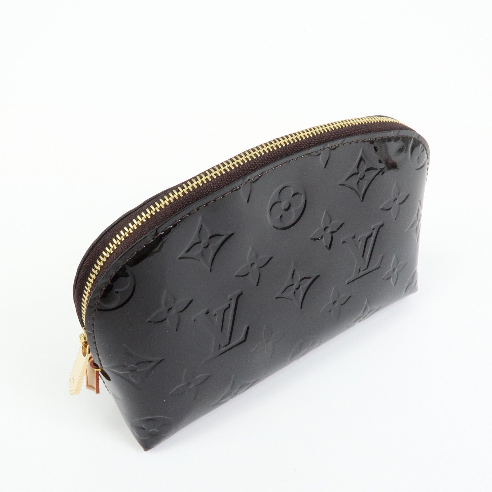 Louis Vuitton Monogram Vernis Pochette Cosmetic Pouch Amarante M91495