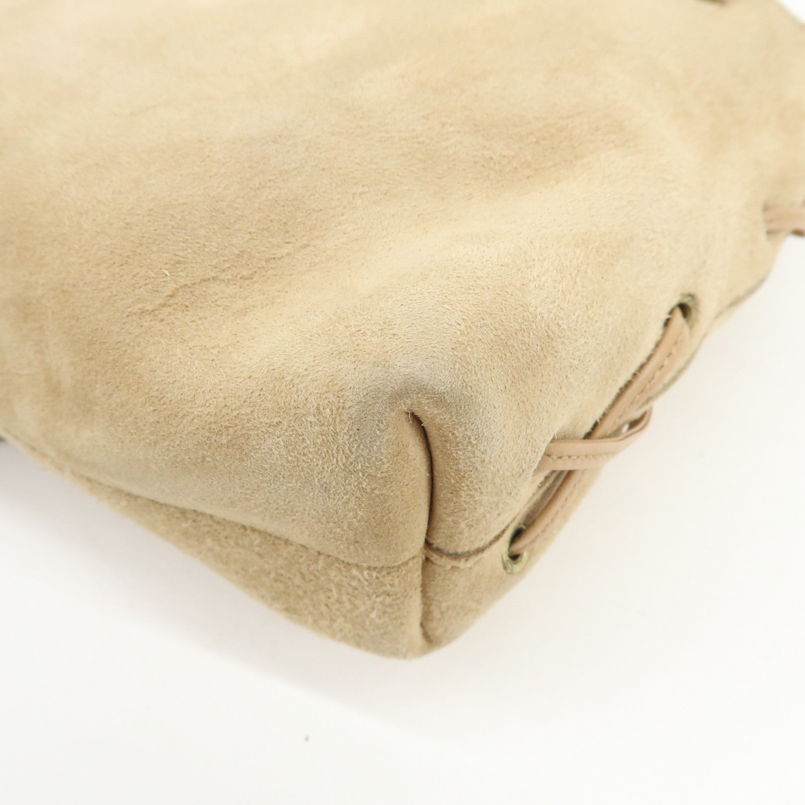 GUCCI Heart Suede Leather Shoulder Bag Crossbody Bag Beige 95107