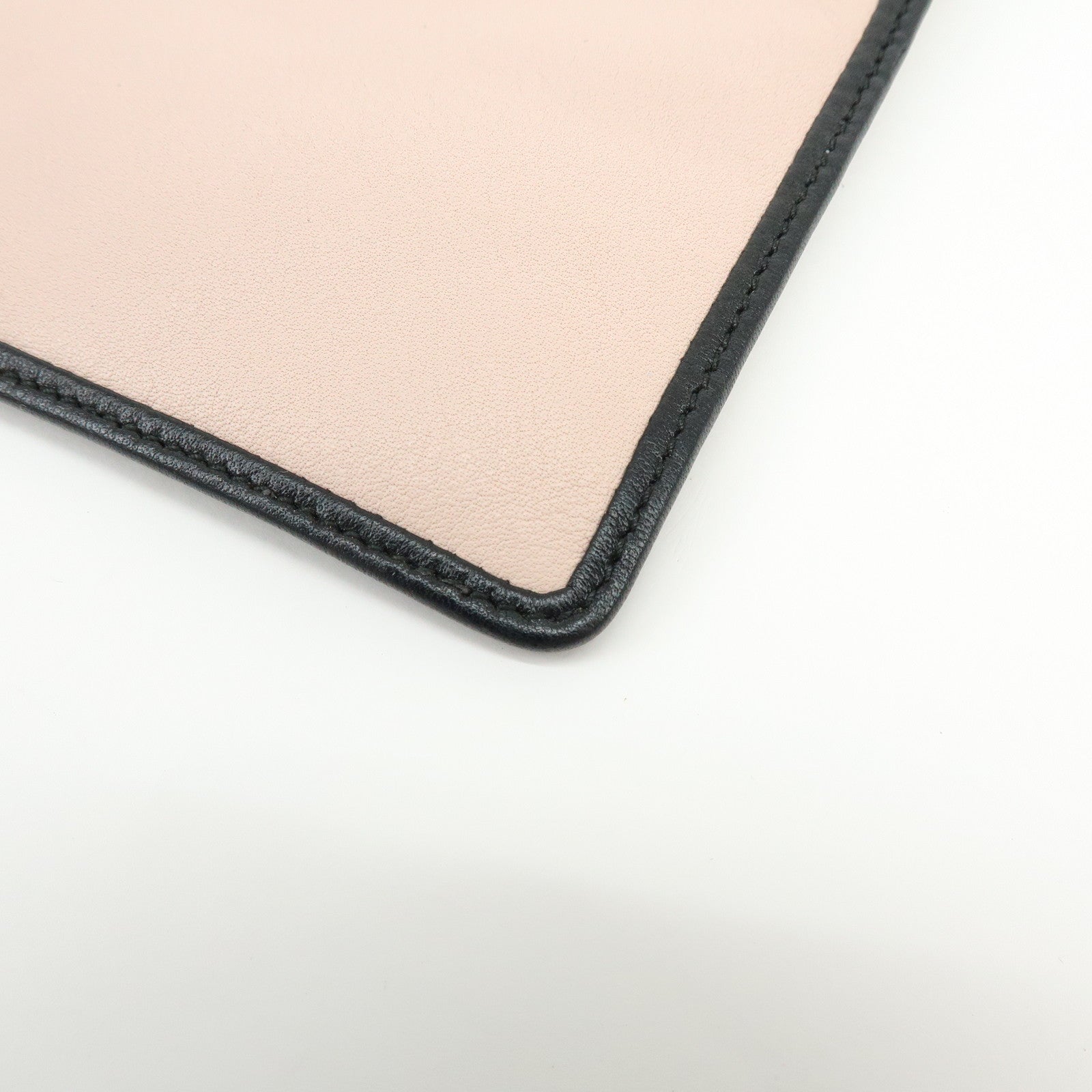 LOEWE Anagram Nappa Leather Clutch Bag Flat Pouch Pink Orange