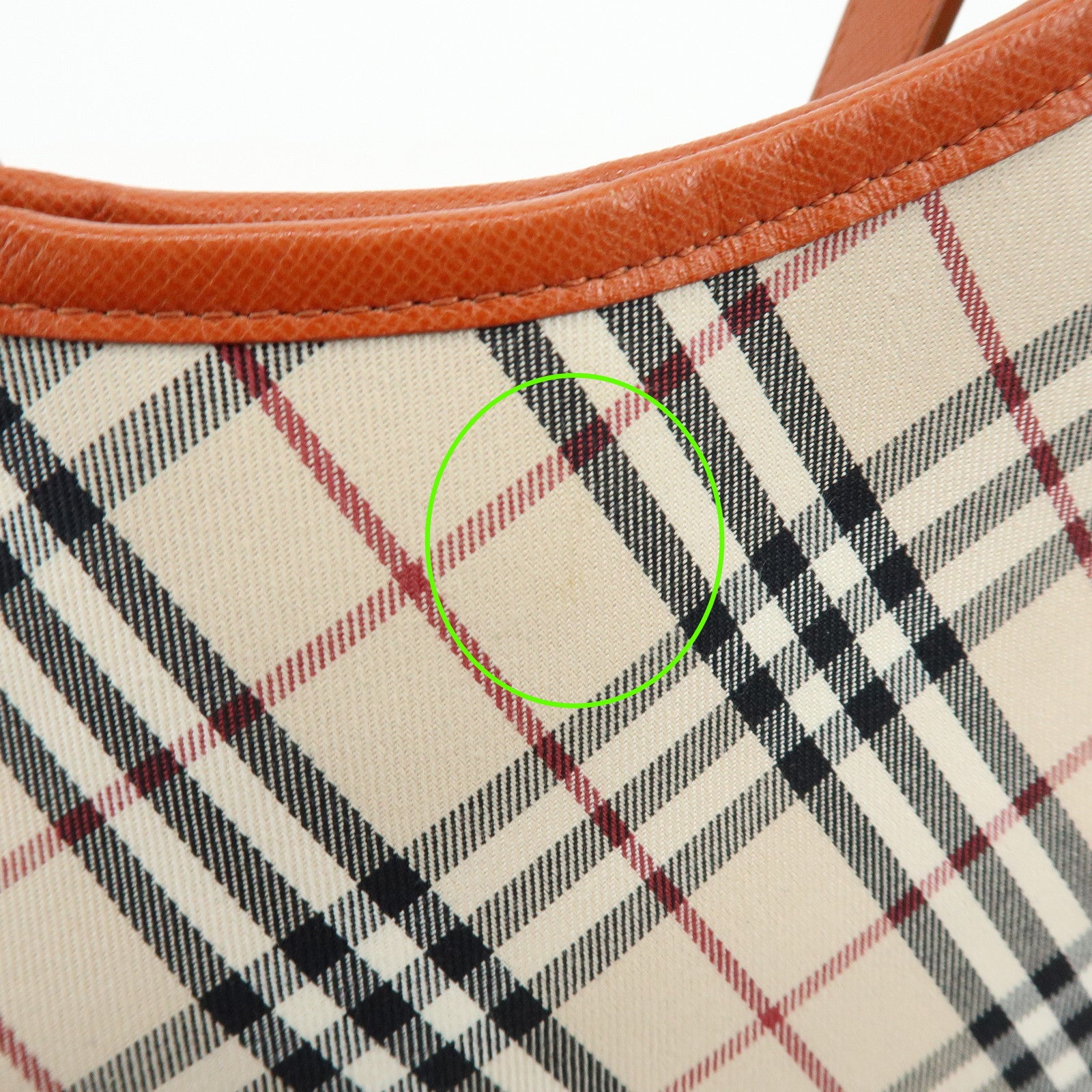BURBERRY Nova Plaid Canvas Leather Shoulder Bag Beige