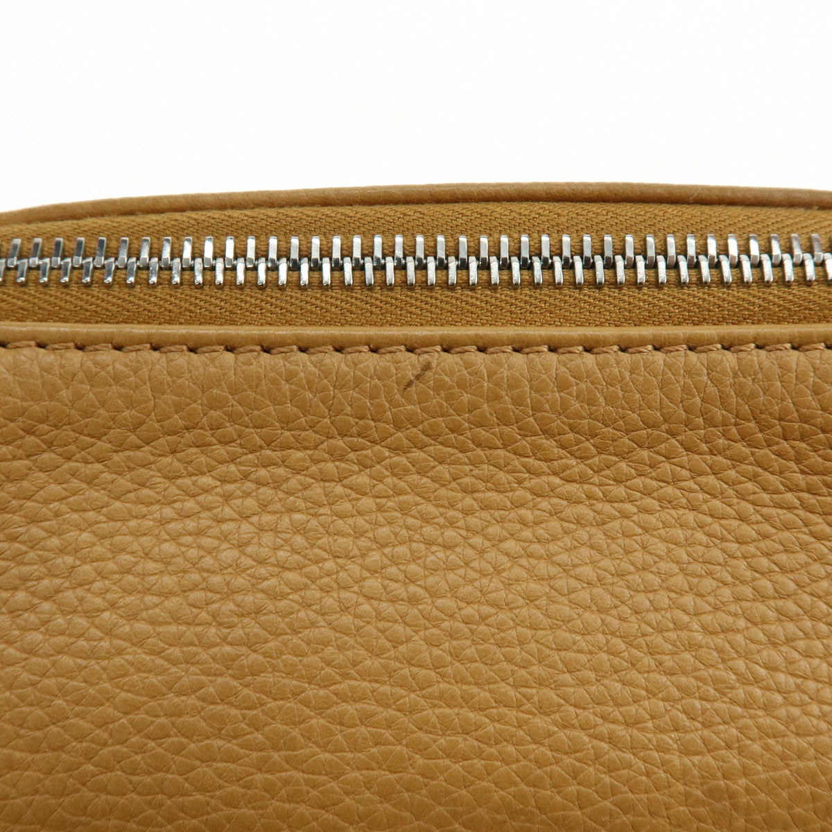 CELINE Logo Leather Shoulder Bag Hand Bag Camel