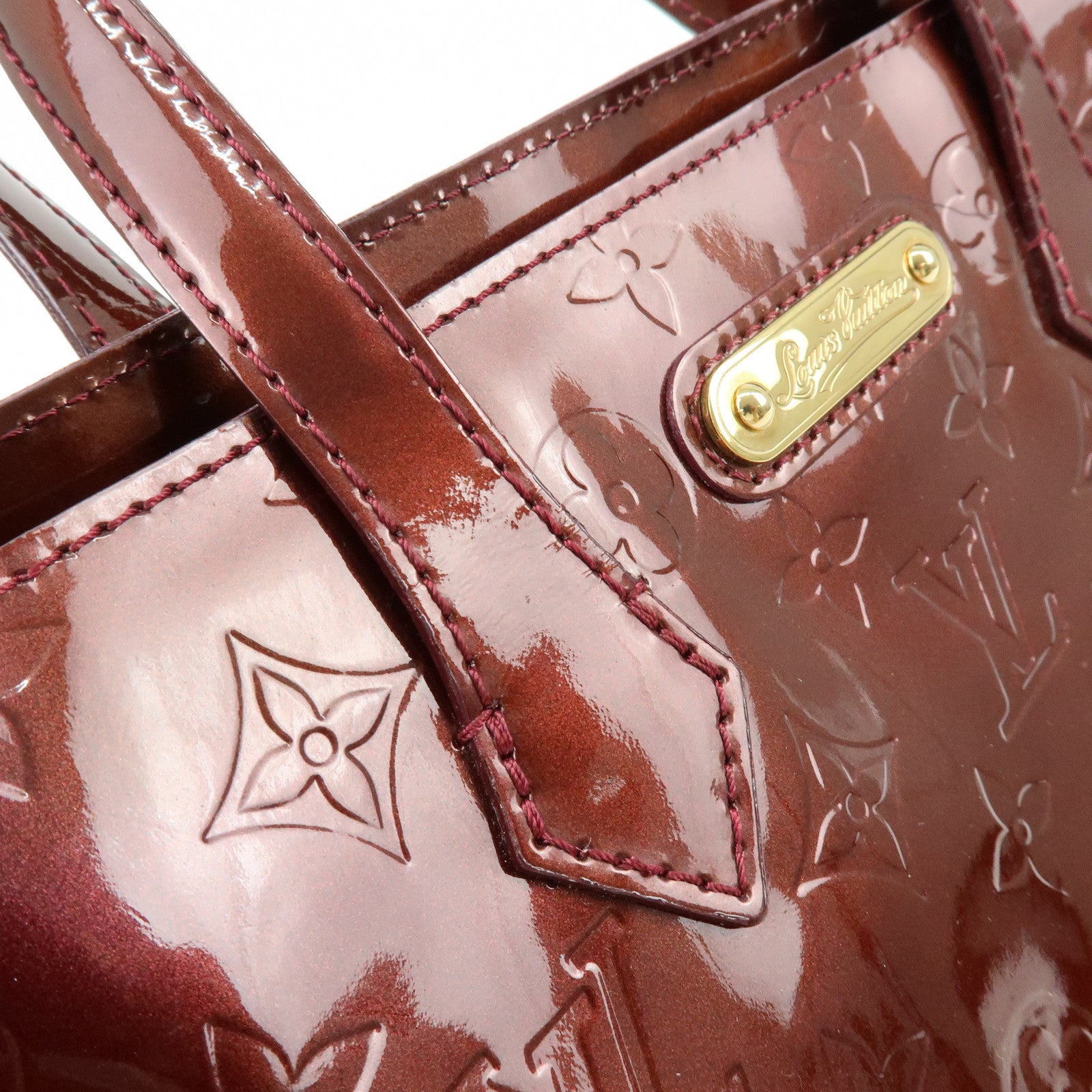 Louis Vuitton Monogram Vernis Wilshire PM Tote Bag Rouge M91644