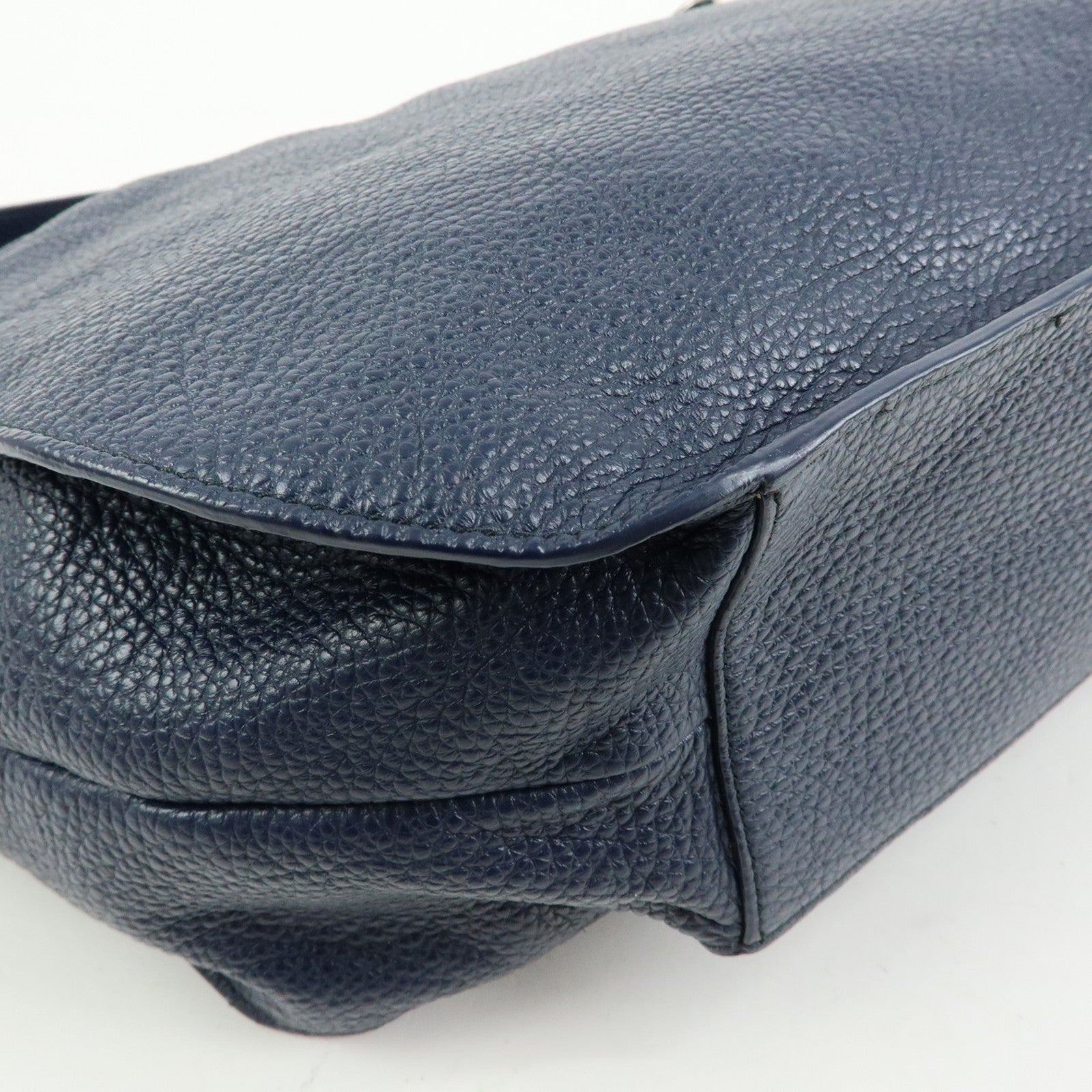 FURLA Leather Shoulder Bag Hand Bag Hobo Bag Dark Navy