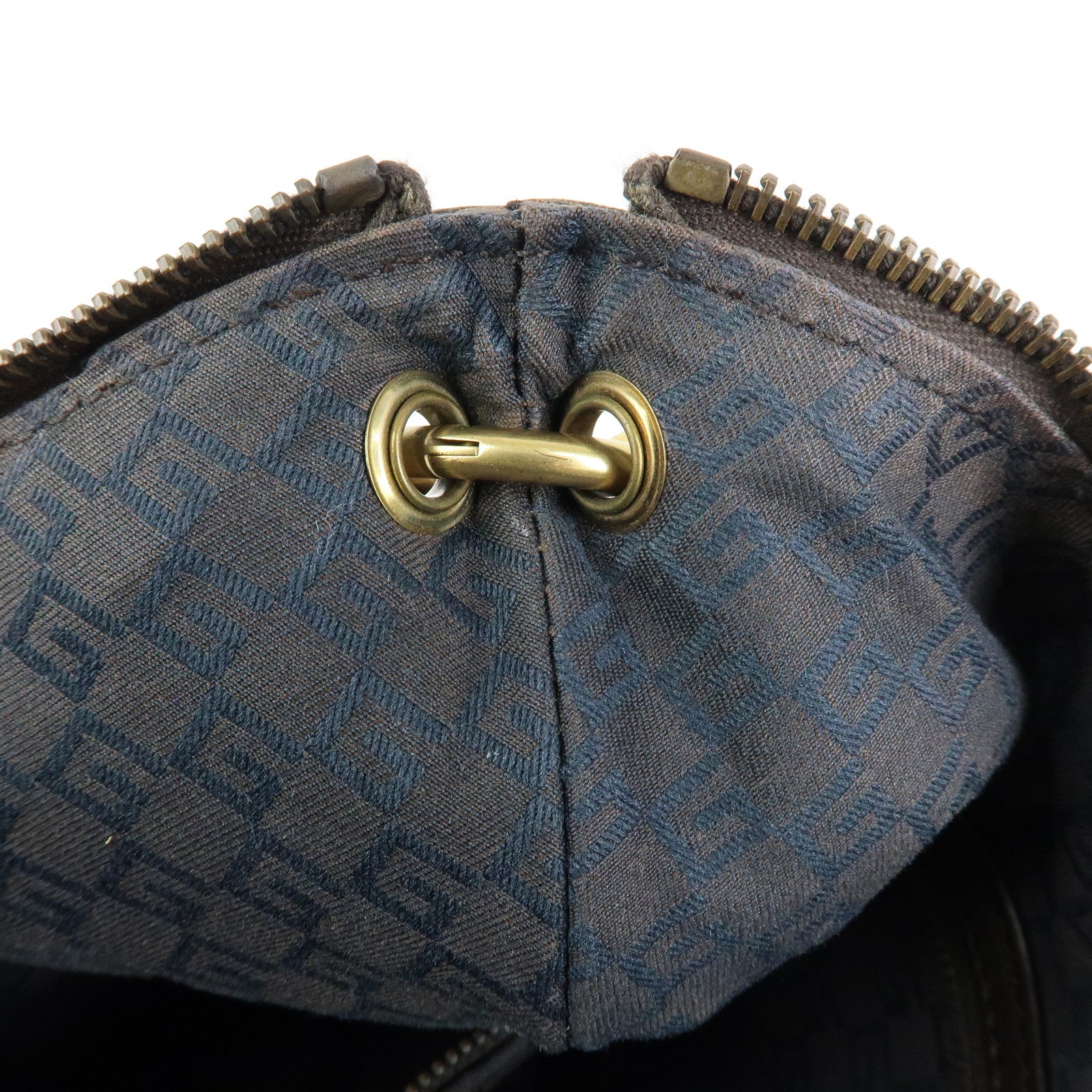 GUCCI Sherry Canvas Leather Shoulder Bag Hand Bag Borwn Orange 106663