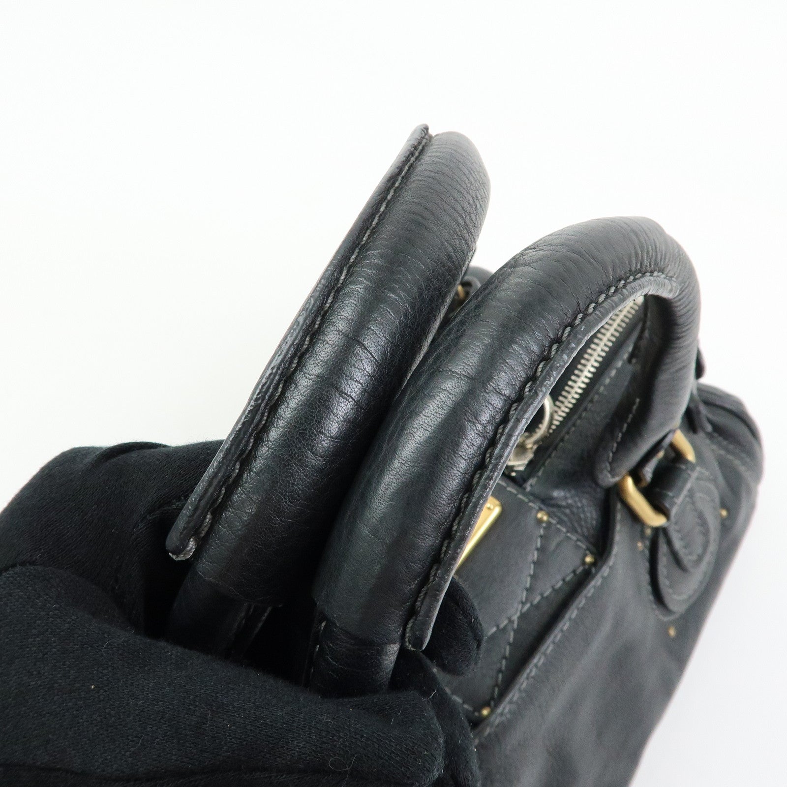 Chloe Paddington Leather Boston Bag Hand Bag Black