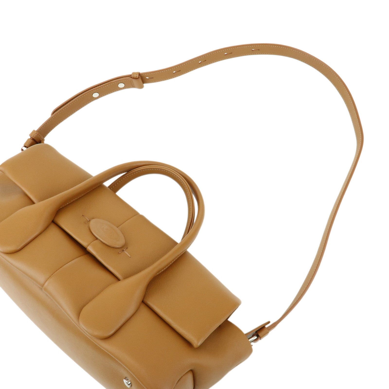 TOD'S Di Leather 2Way Bag Hand Bag Shoulder Bag Brown