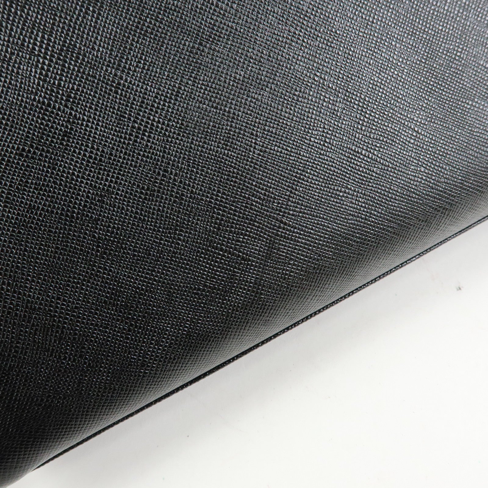 BURBERRY Saffiano Leather Clutch Bag Black
