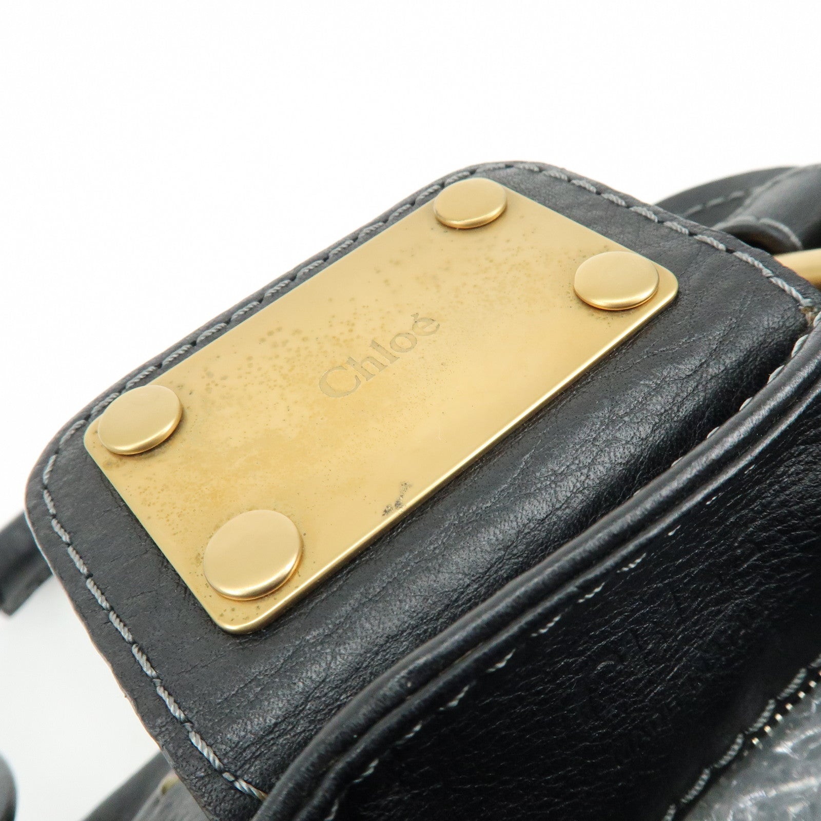 Chloe Paddington Leather Hand Bag Shoulder Bag Black