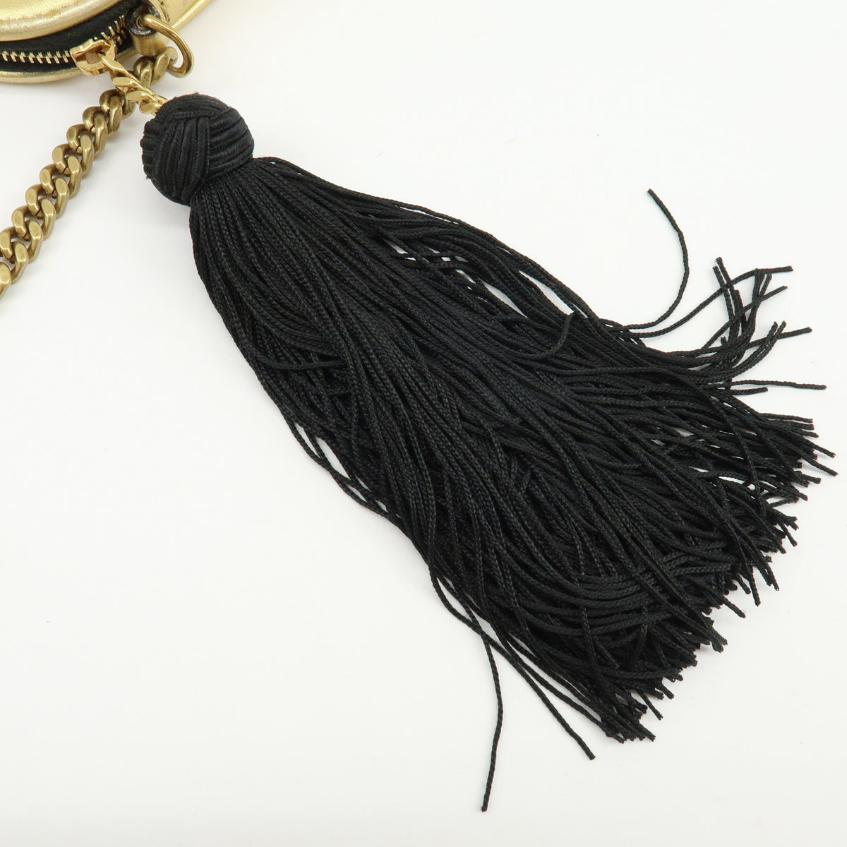 SAINT LAURENT PARIS Cassandra Leather Shoulder Bag Tassel Gold 540694