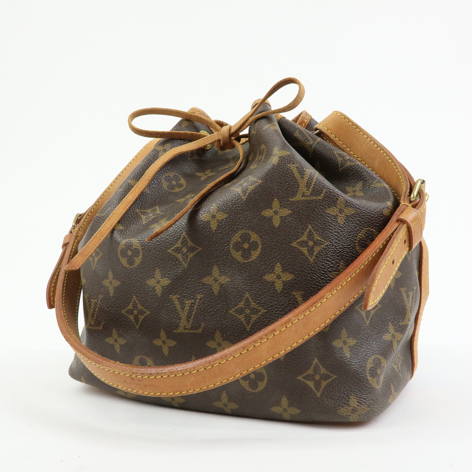 Louis Vuitton Monogram Petit Noe Shoulder Bag Brown M42226