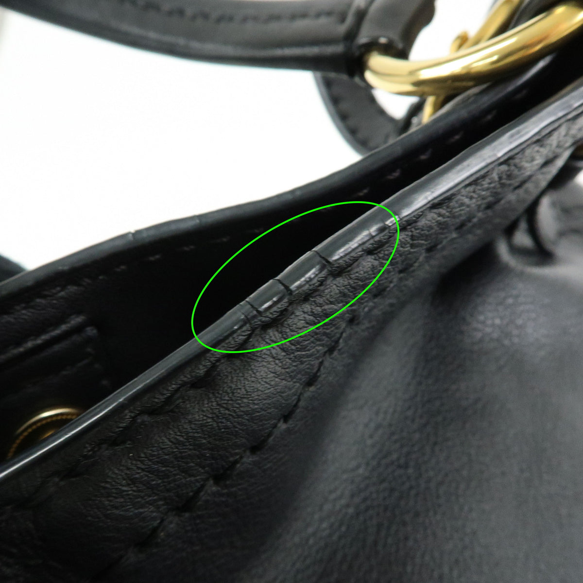 PRADA Soft Calf Leather Tote Bag Shoulder Bag Black BR4691
