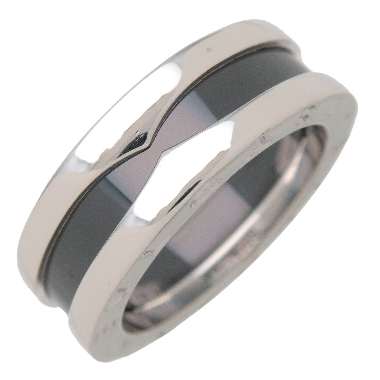 BVLGARI B-Zero1 Save the Children Ring SV925 Black Ceramic #50 US5.25