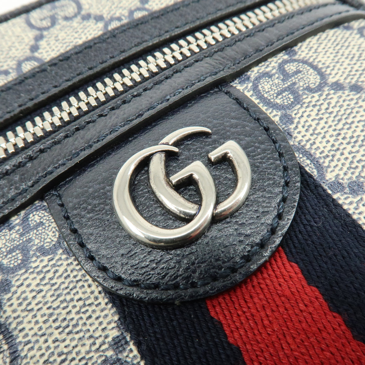 GUCCI Ophidia Sherry GG Supreme Leather Shoulder Bag Dark Navy 598127