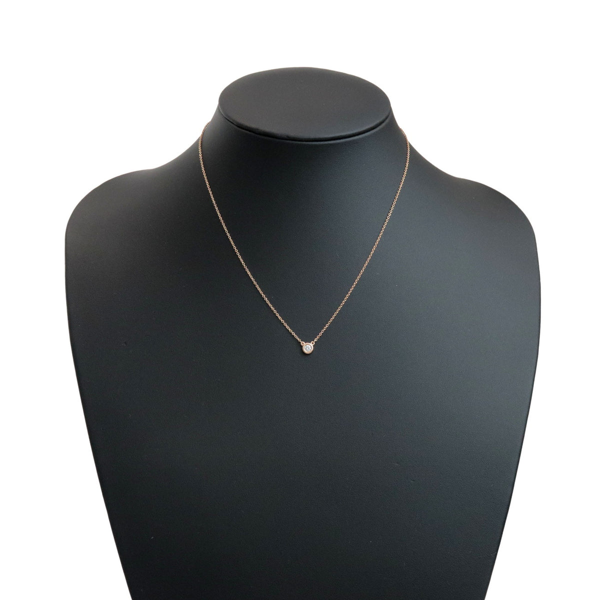 Tiffany & Co By The Yard 1P Diamond Necklace K18 750PG Rose Gold