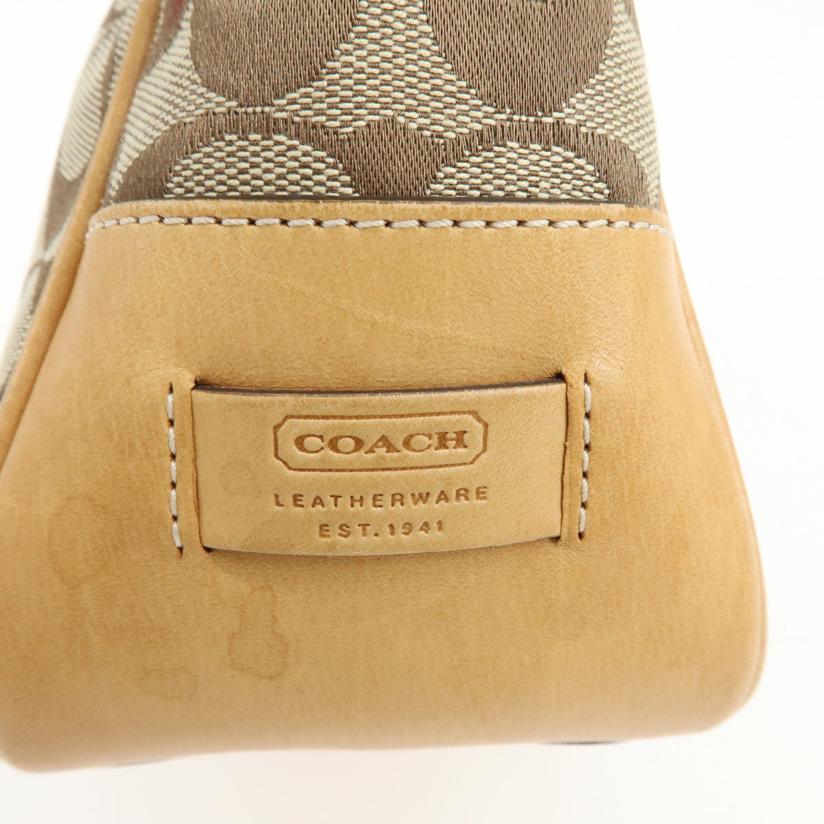 COACH Lot of 2 Signature Canvas Leather Shoulder Bag Beige Ivory