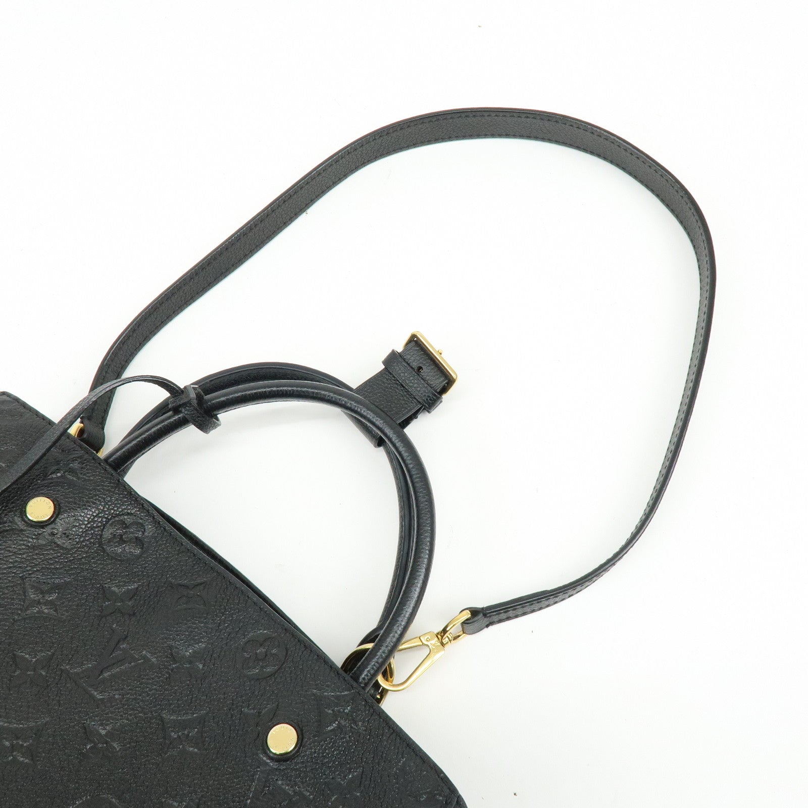 Louis Vuitton Monogram Empreinte Montaigne MM 2Way Hand Bag Noir M41048