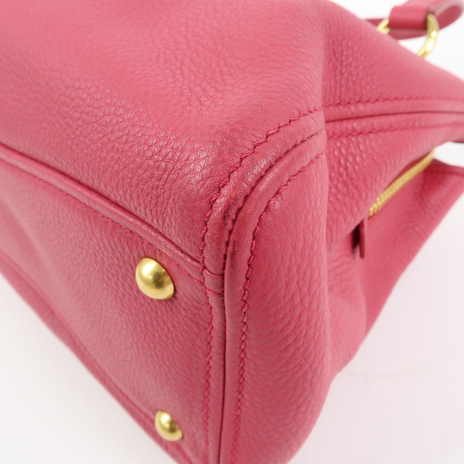 MIU MIU Vitello Caribu Leather 2Way Shoulder Bag Pink RN0757