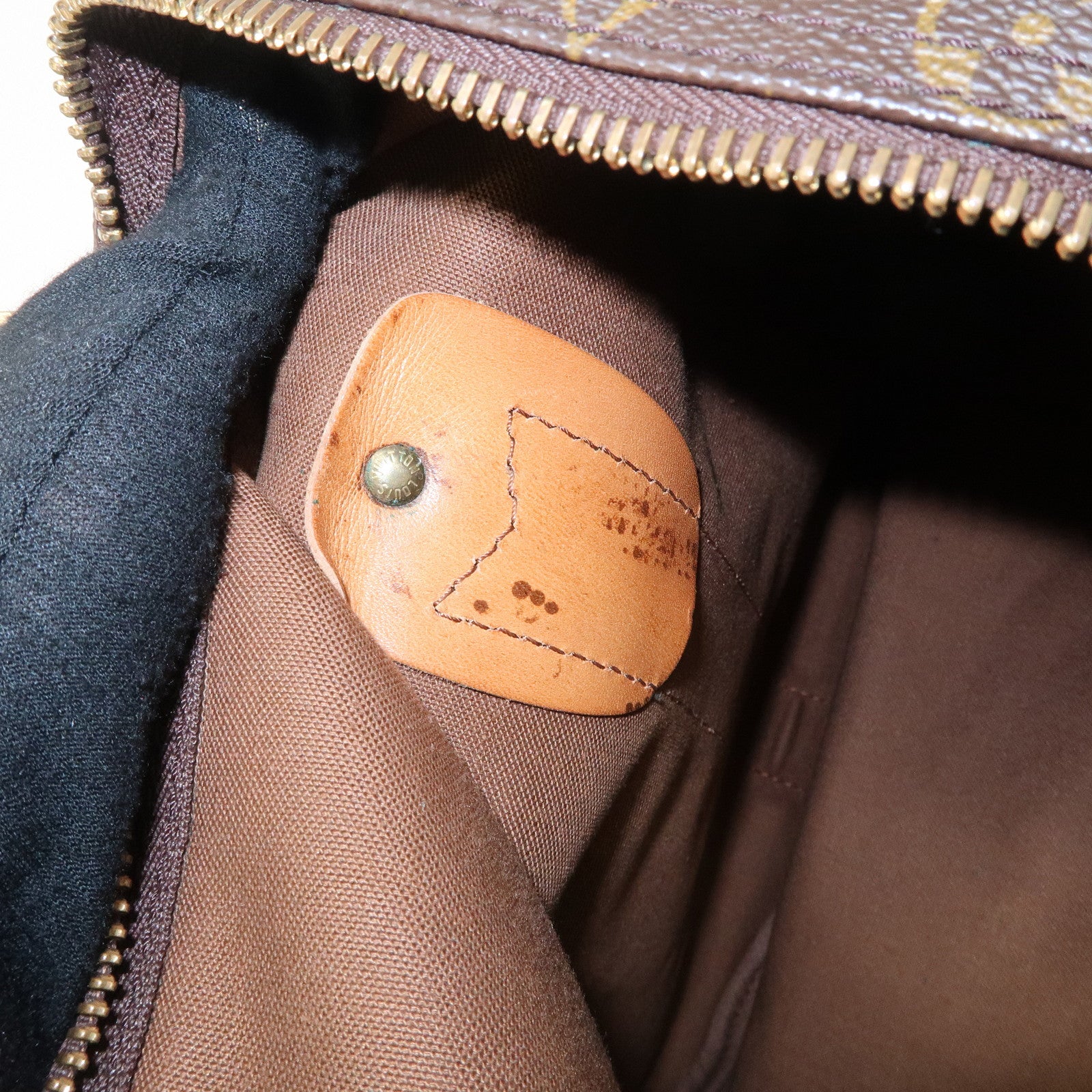 Louis Vuitton Monogram Sac Polochon Boston Bag Brown M41222 Used