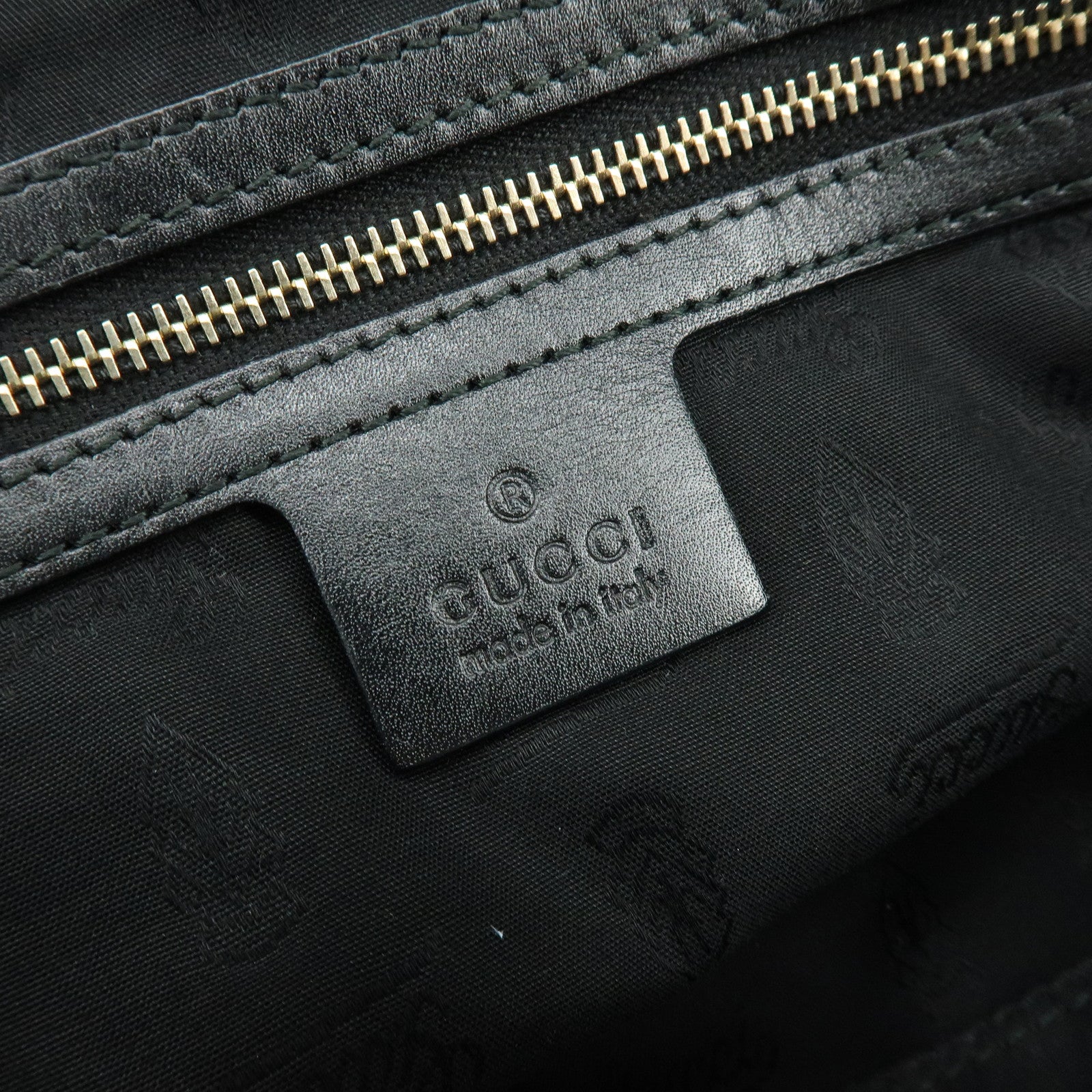 GUCCI Diamante Canvas Leather Shoulder Bag Boston Bag Black 269930