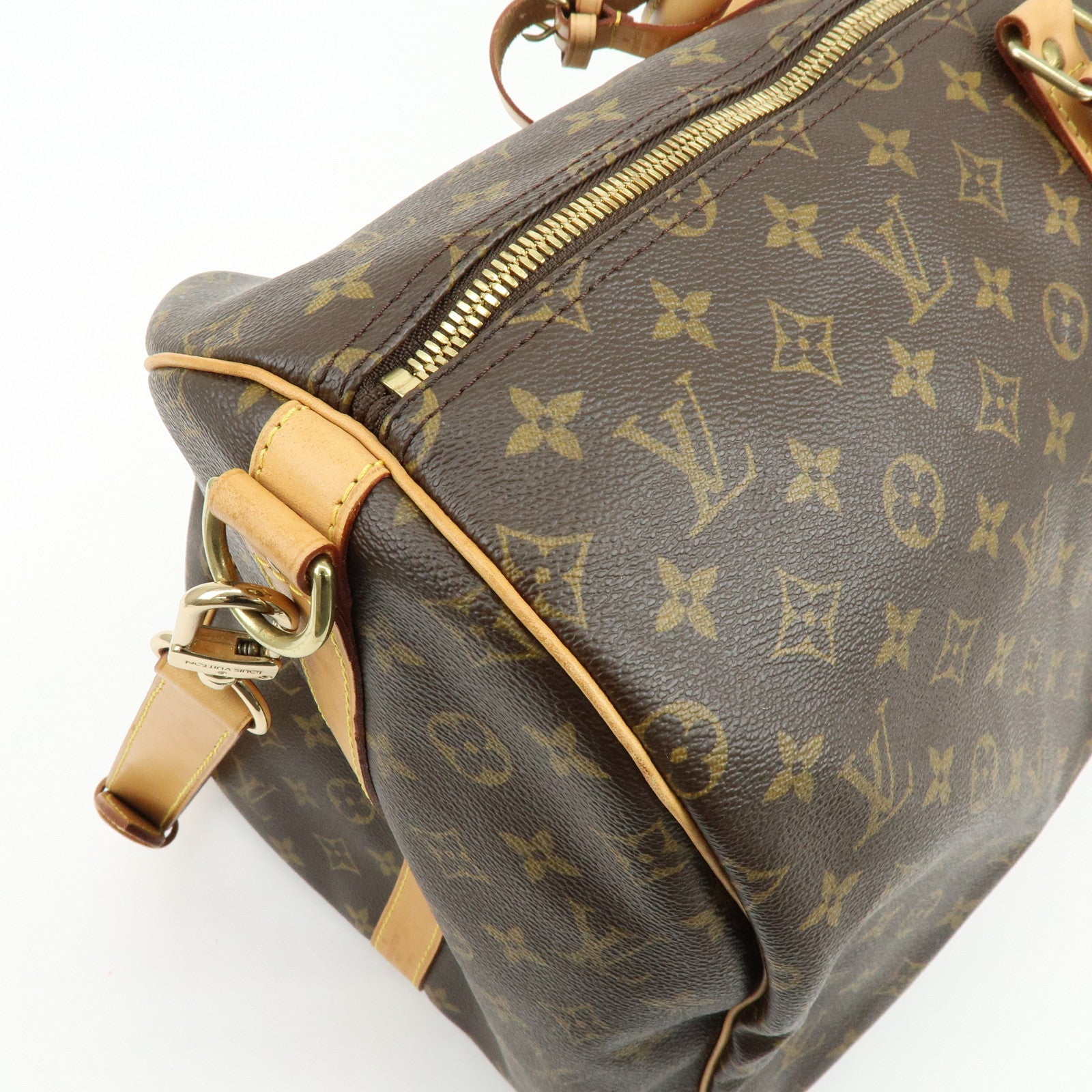 Louis Vuitton Monogram Keep All Bandouliere 55 Boston Bag Brown M41414