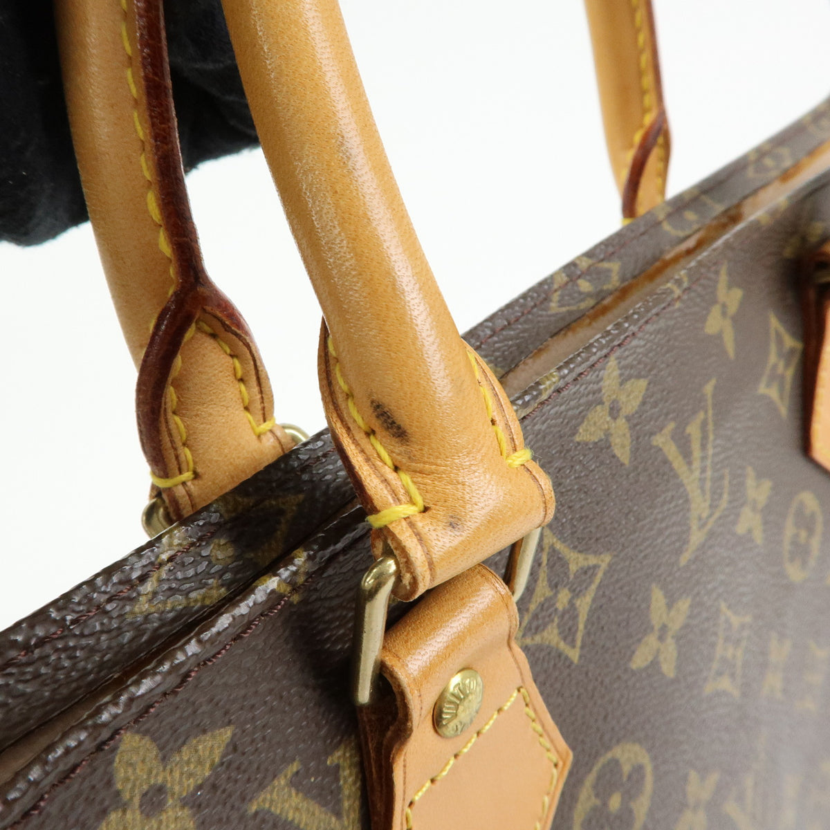 Louis Vuitton Monogram Sac Plat Tote Bag Hand Bag Brown M51140
