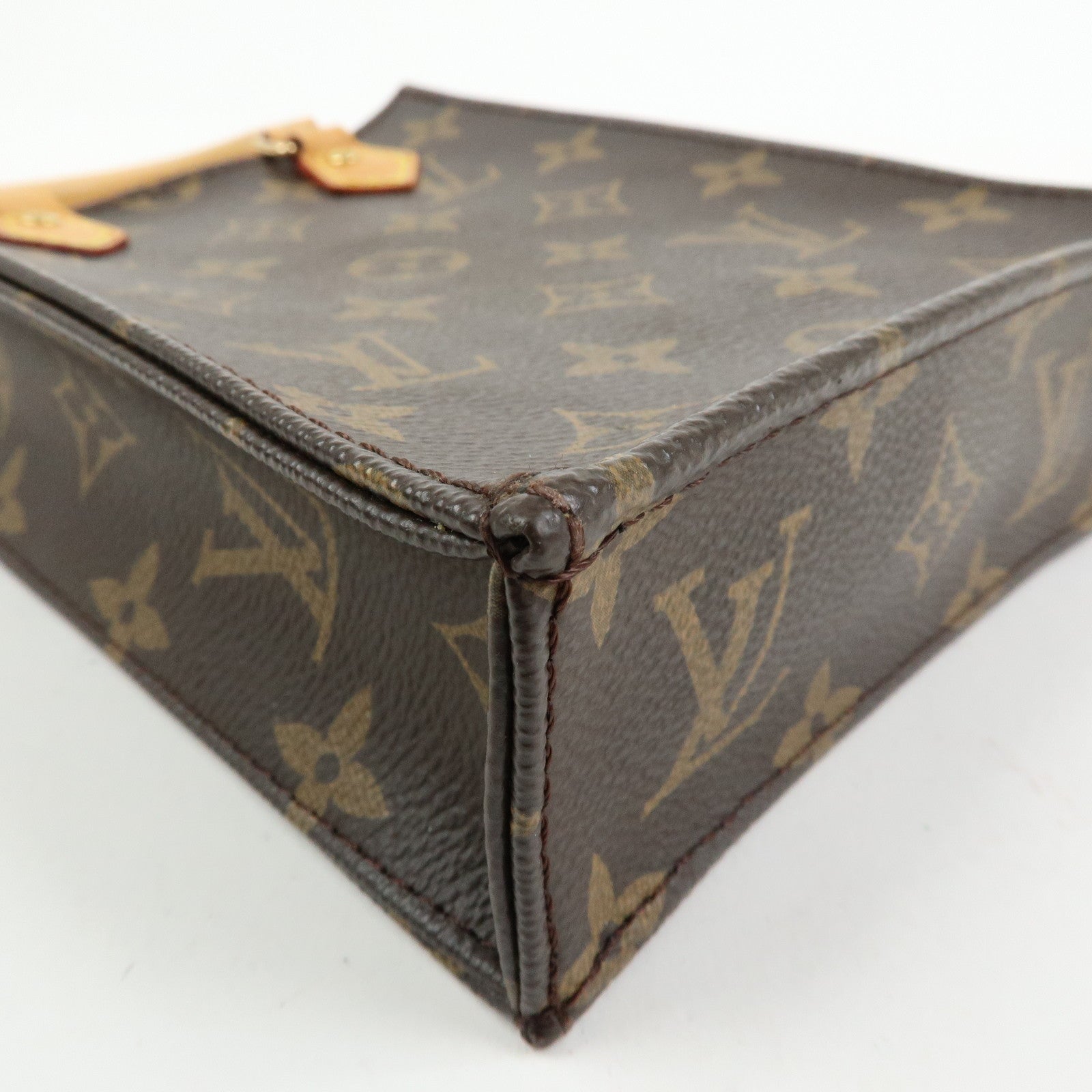 Louis Vuitton Monogram Petit Sac Plat 2Way Shoulder Bag Brown M69442