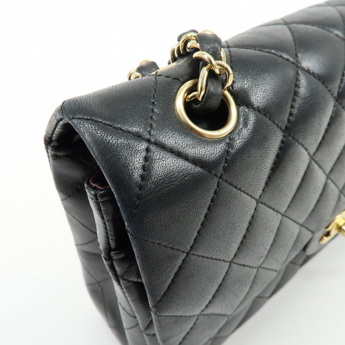 CHANEL Matelasse 25 Double Flap Lamb Skin Chain Shoulder Bag A01112