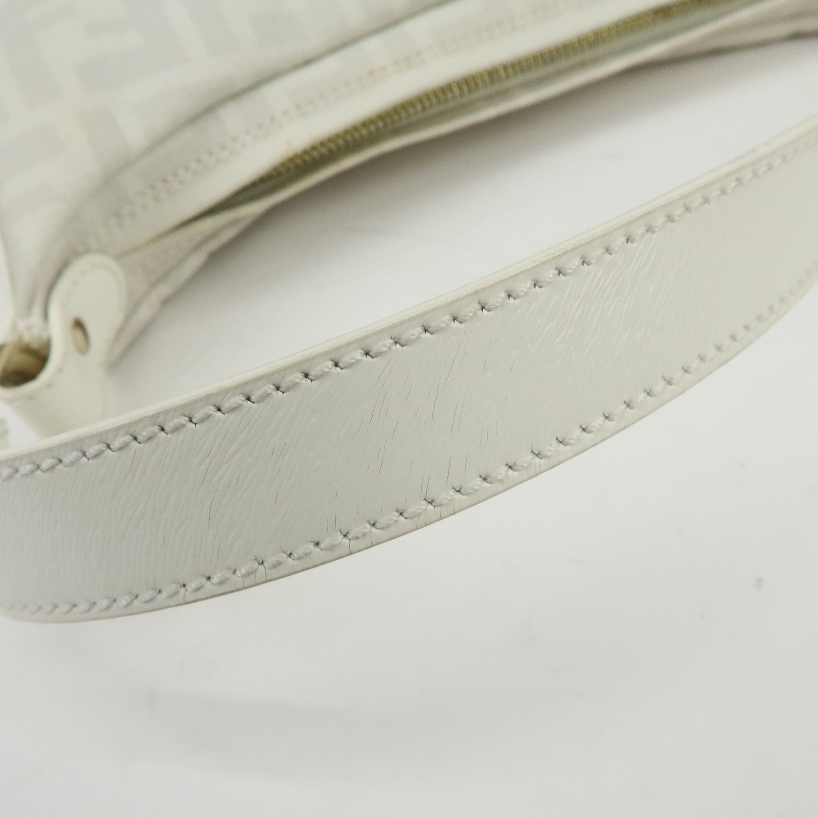 FENDI Zucca PVC Leather Shoulder Bag Hand Bag White 8BR448